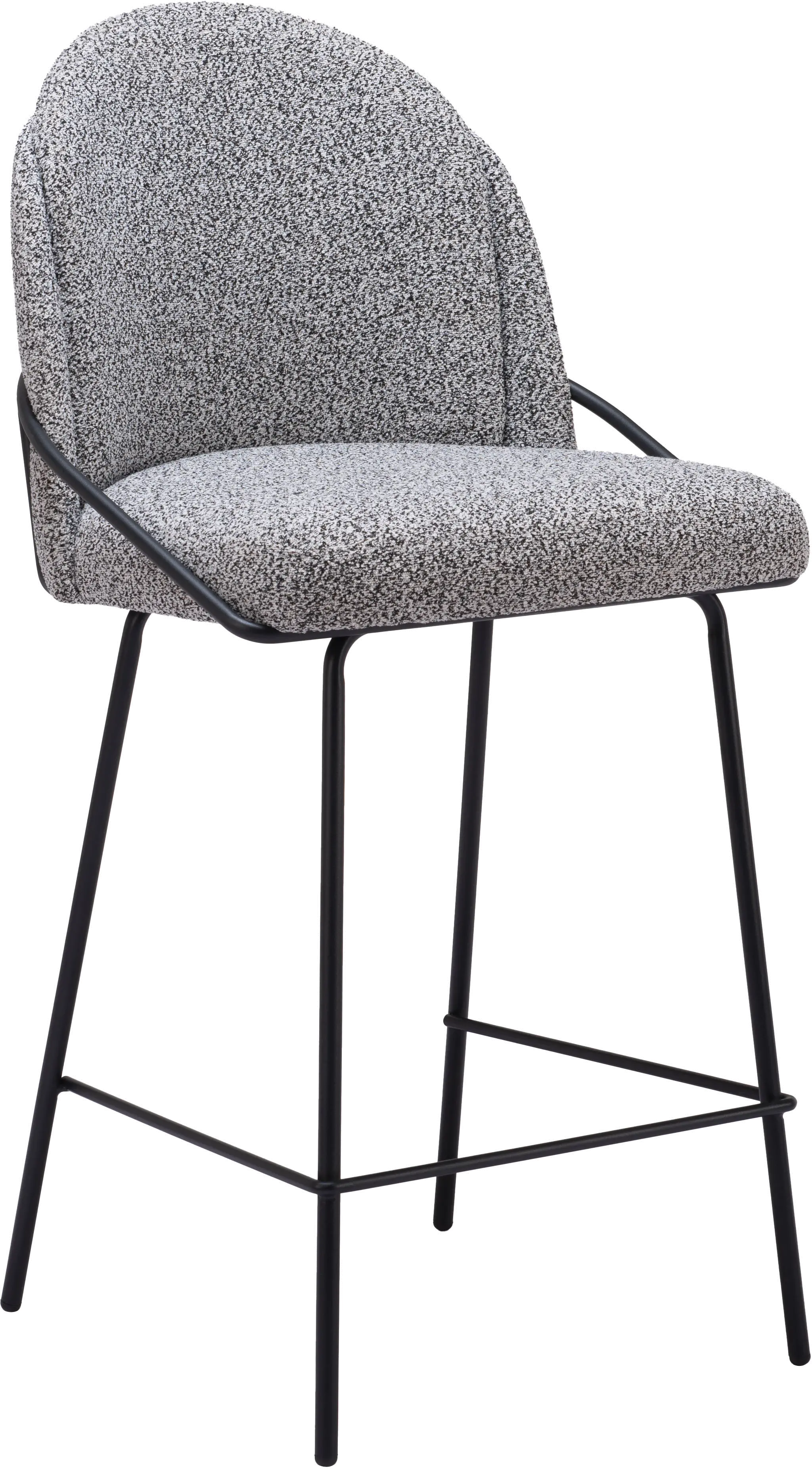Baranzate Black and White Shearling Counter Stool-1