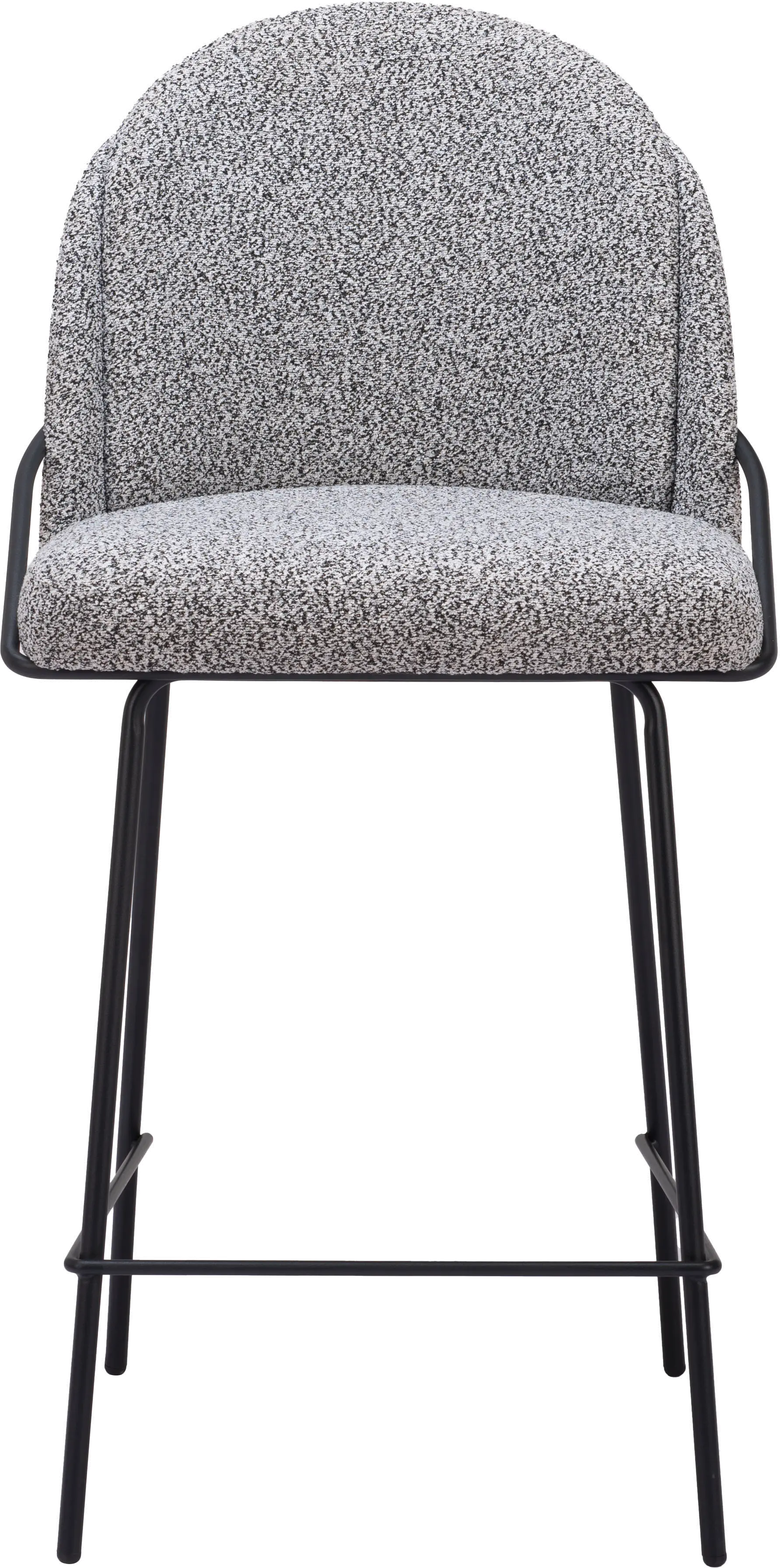 Baranzate Black and White Shearling Counter Stool-2