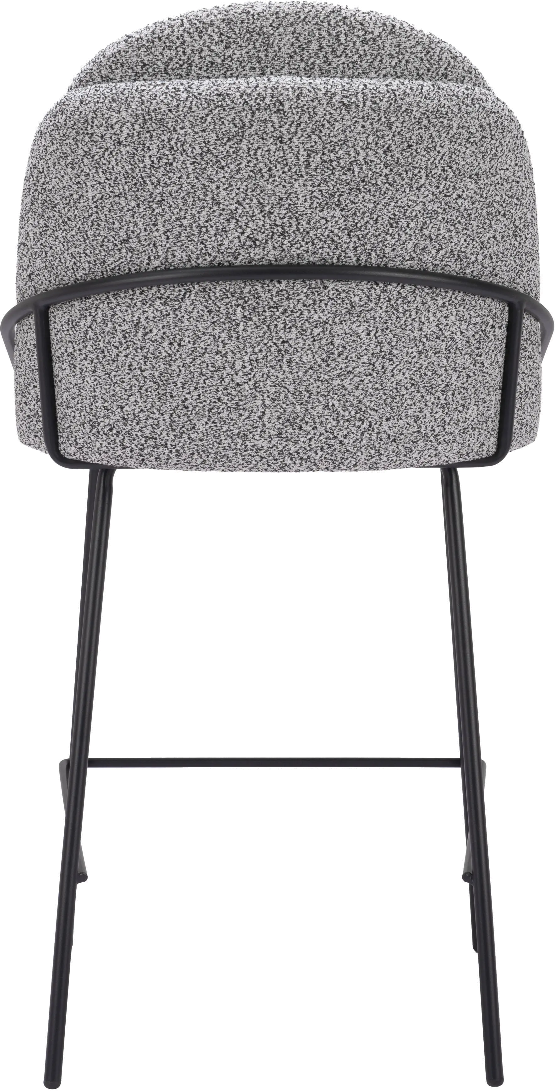 Baranzate Black and White Shearling Counter Stool-4
