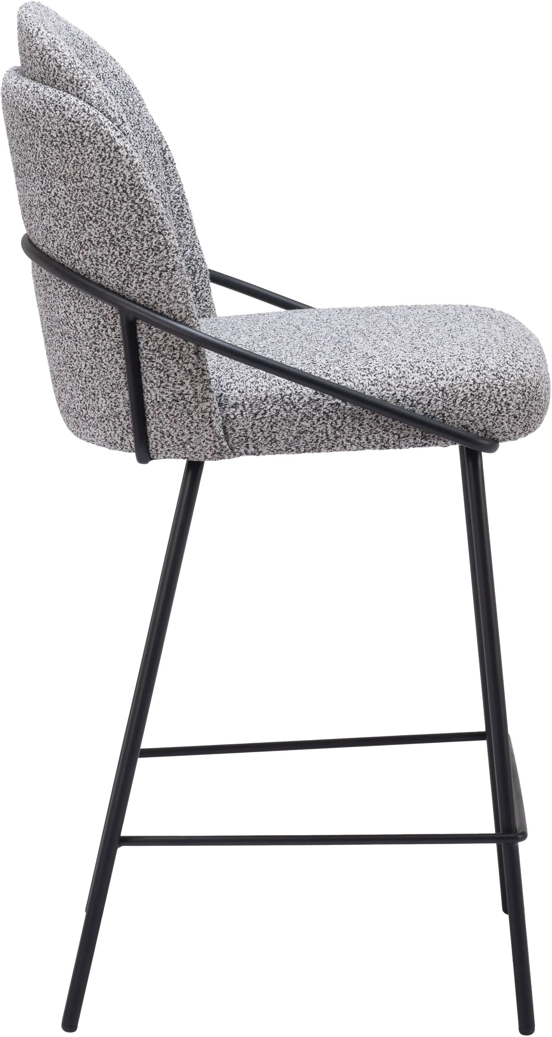 Baranzate Black and White Shearling Counter Stool-5