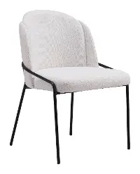 Baranzate Ivory Shearling Dining Chair, Set of 2