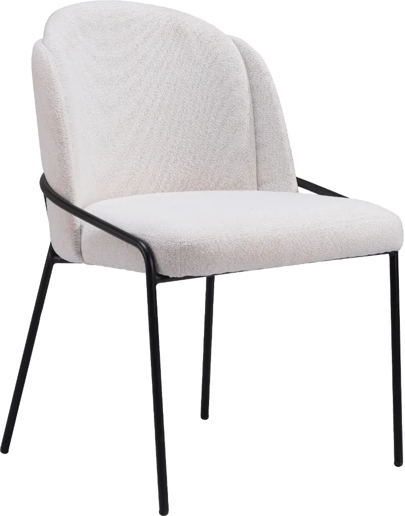 Baranzate Ivory Shearling Dining Chair
