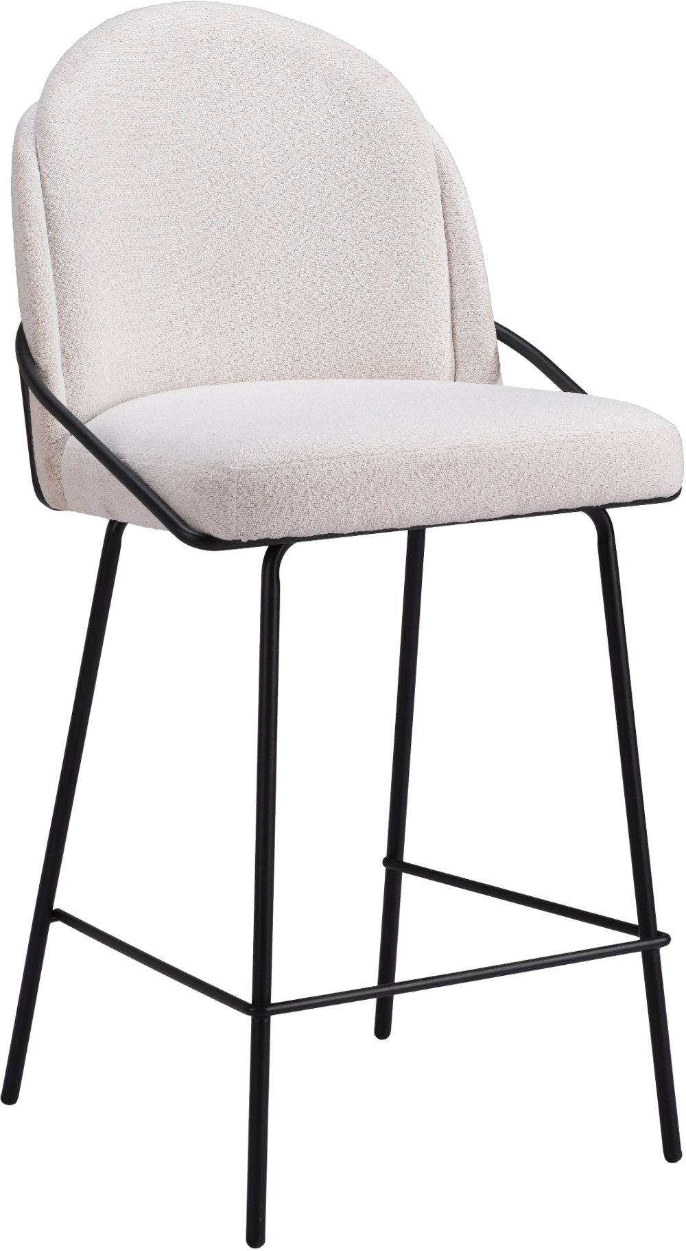 Baranzate Ivory Shearling Counter Stool