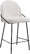 Baranzate Ivory Shearling Counter Stool