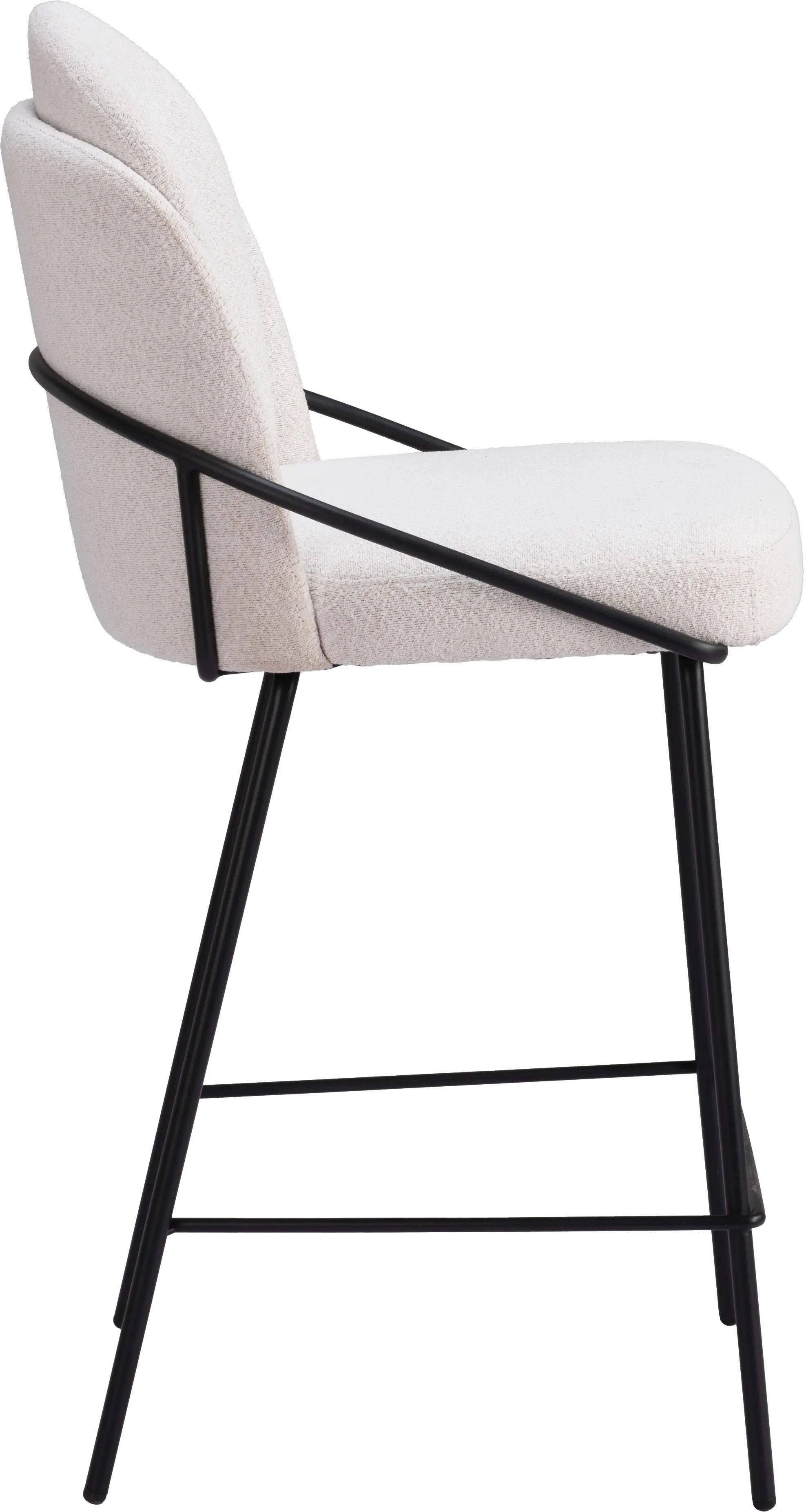 Baranzate Ivory Shearling Counter Stool-6