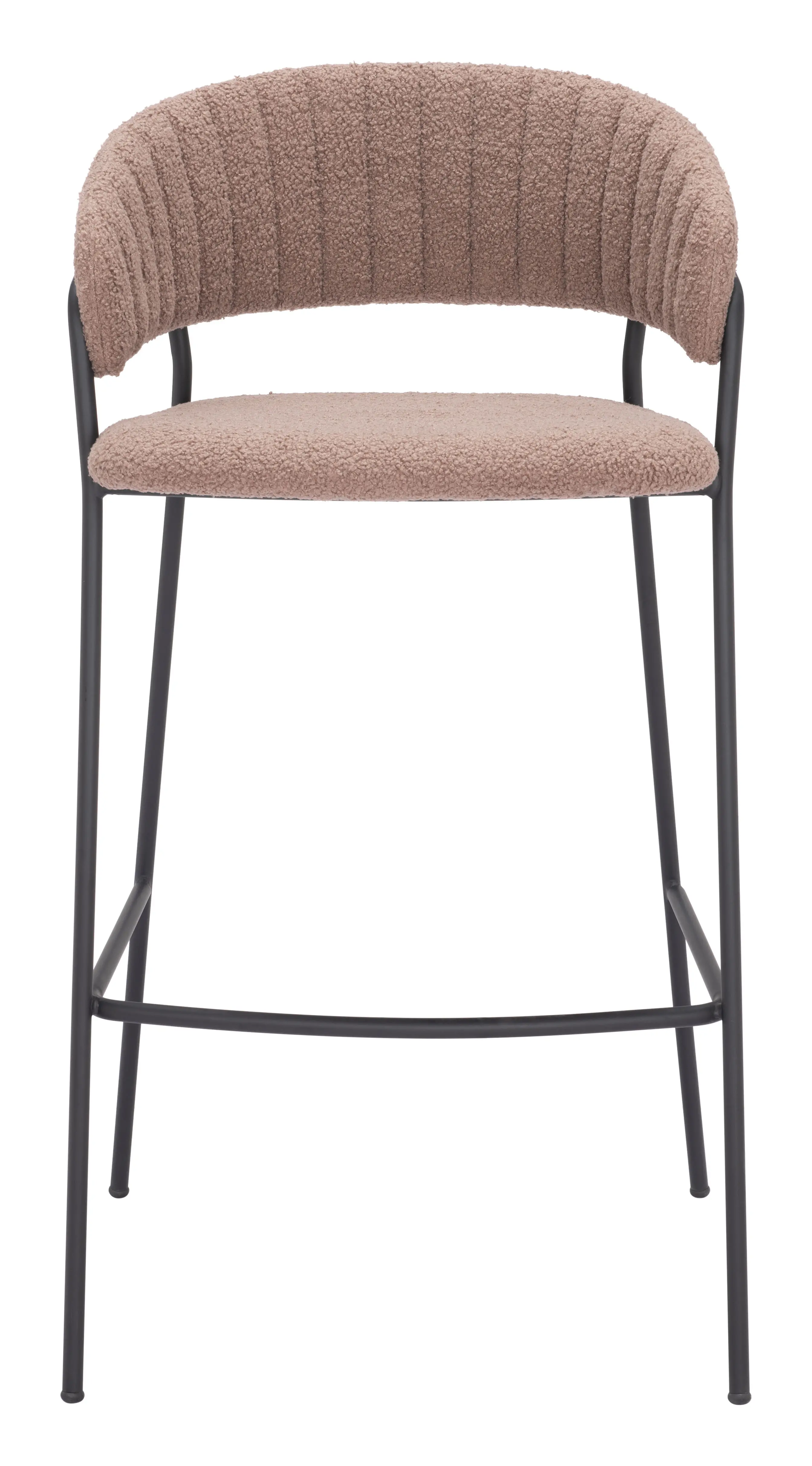 Poggio Light Brown Shearling Barstool, Set of 2-4