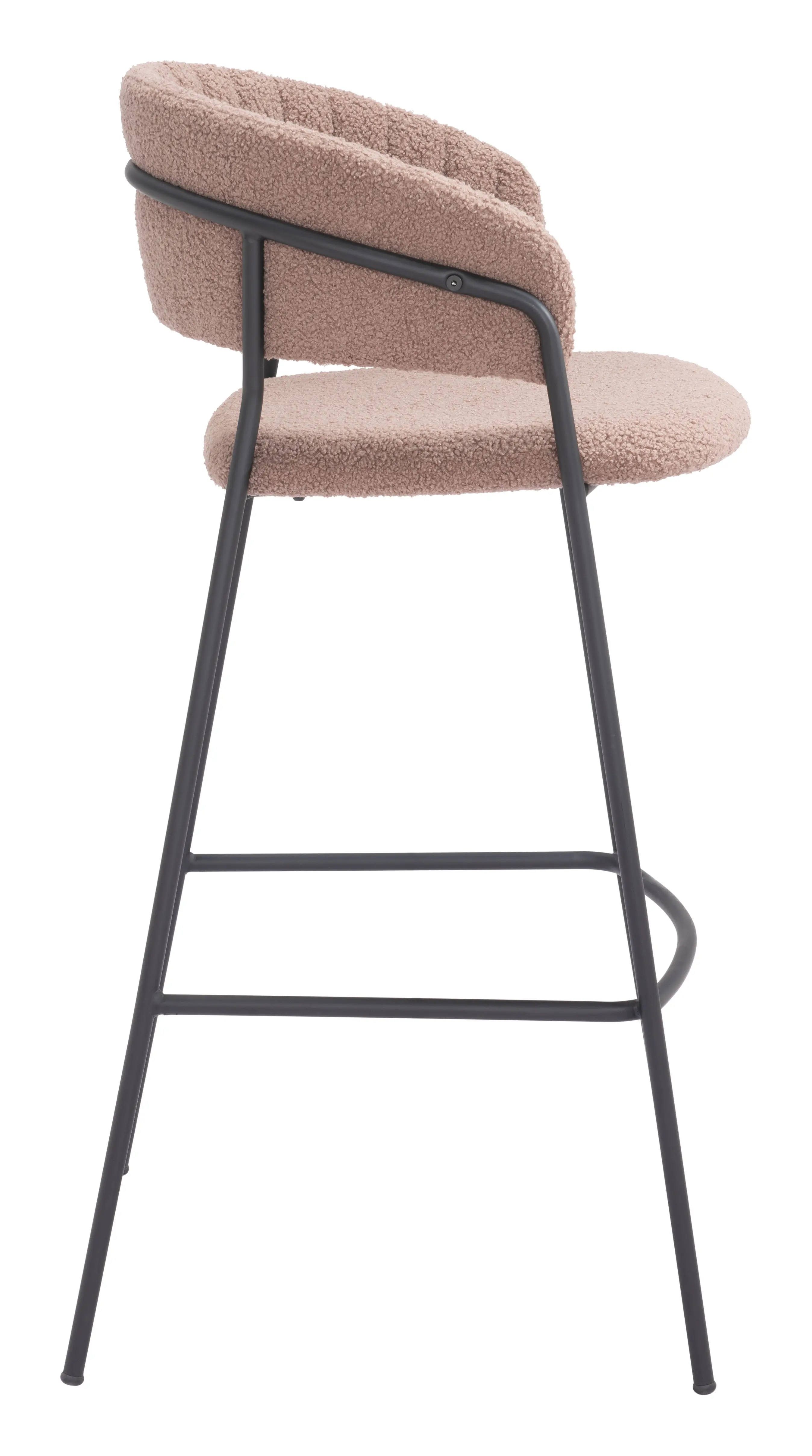 Poggio Light Brown Shearling Barstool, Set of 2-5