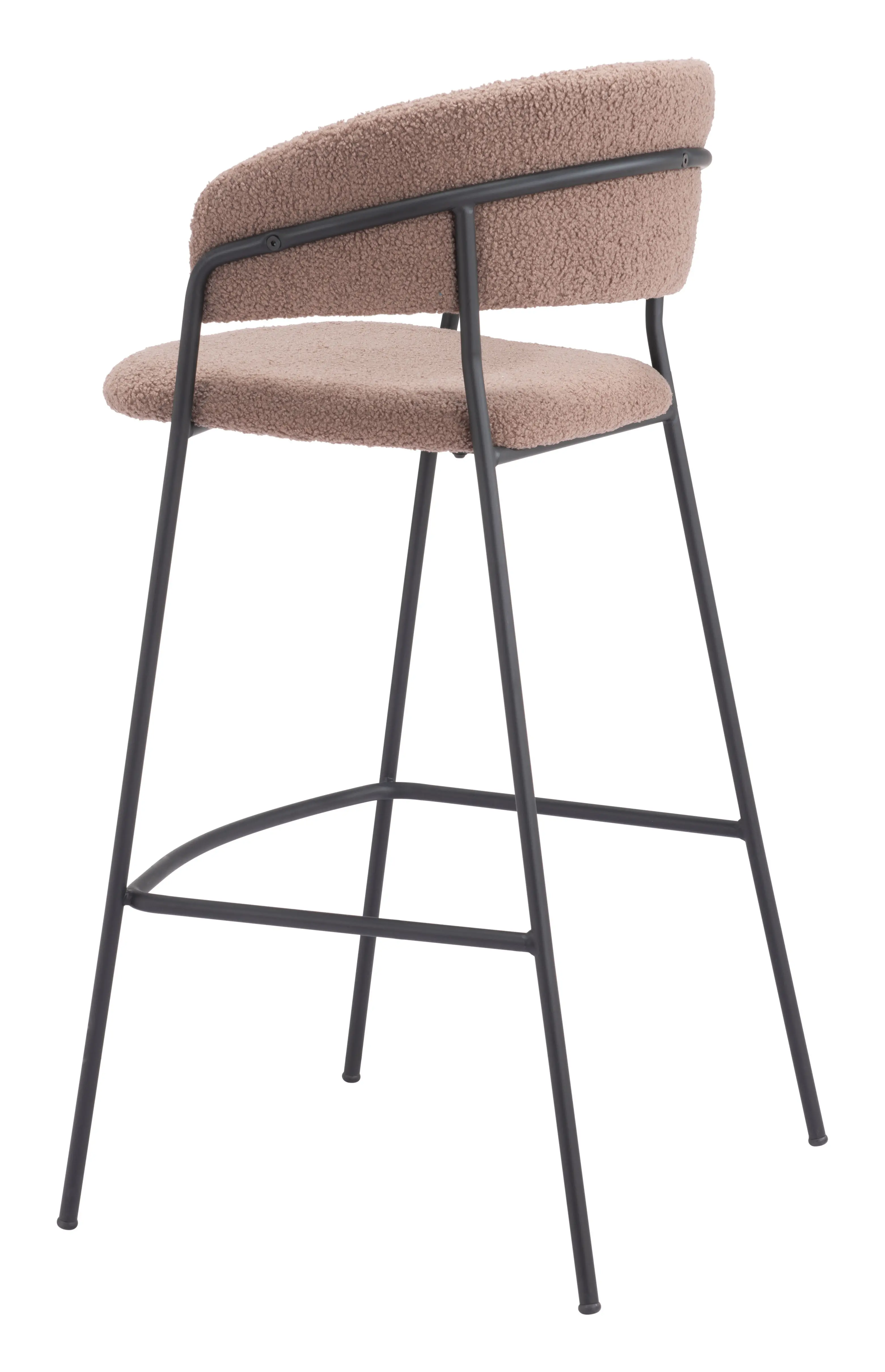 Poggio Light Brown Shearling Barstool, Set of 2-6