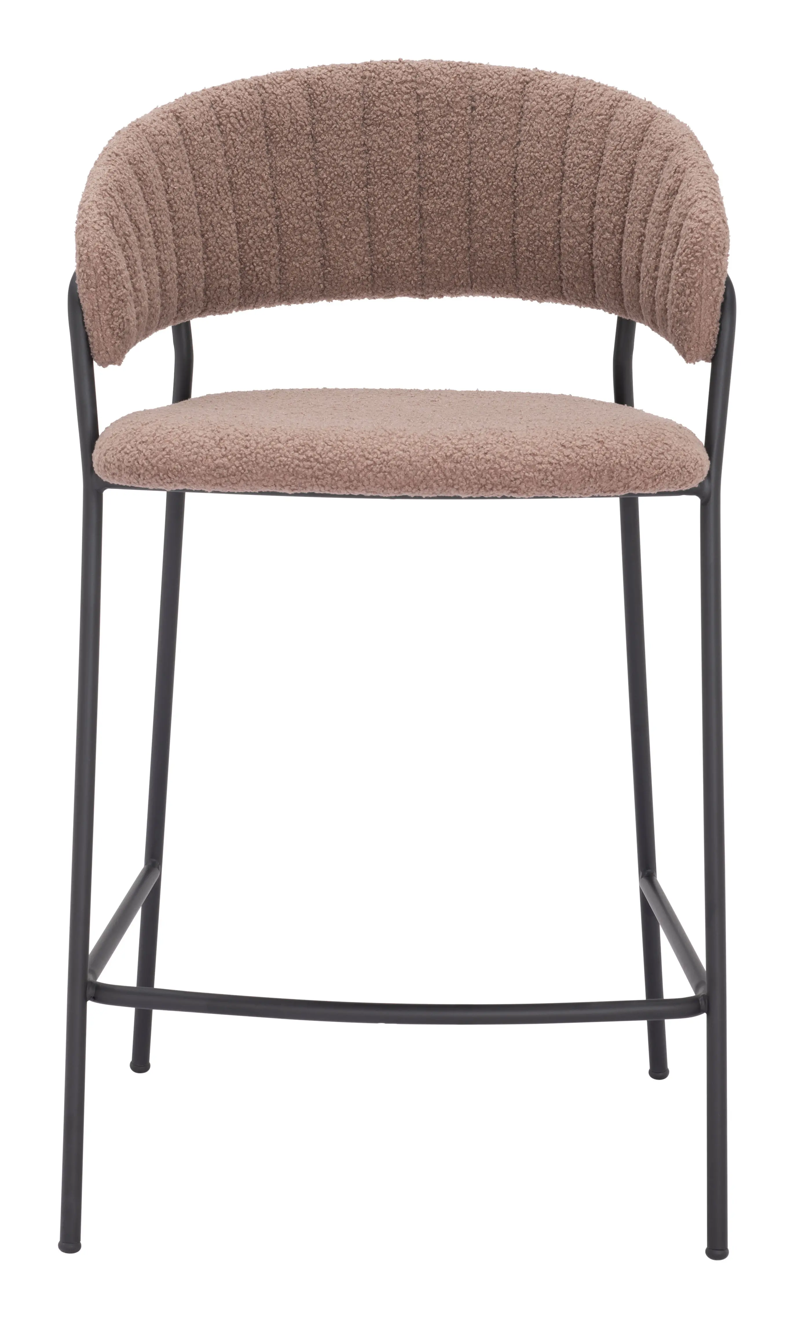 Poggio Light Brown Shearling Counter Stool, Set of 2-4