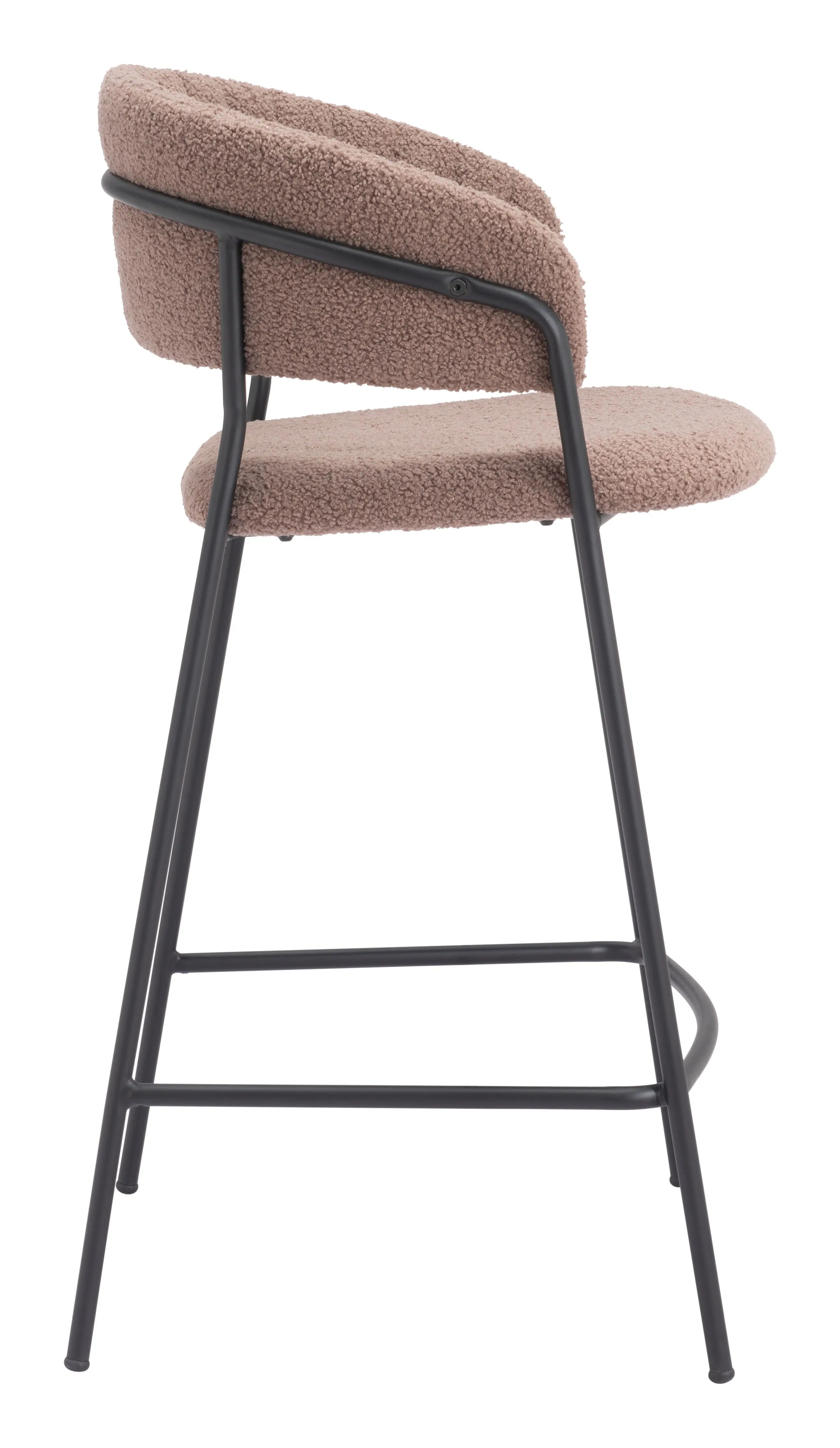 Poggio Light Brown Shearling Counter Stool, Set of 2-5