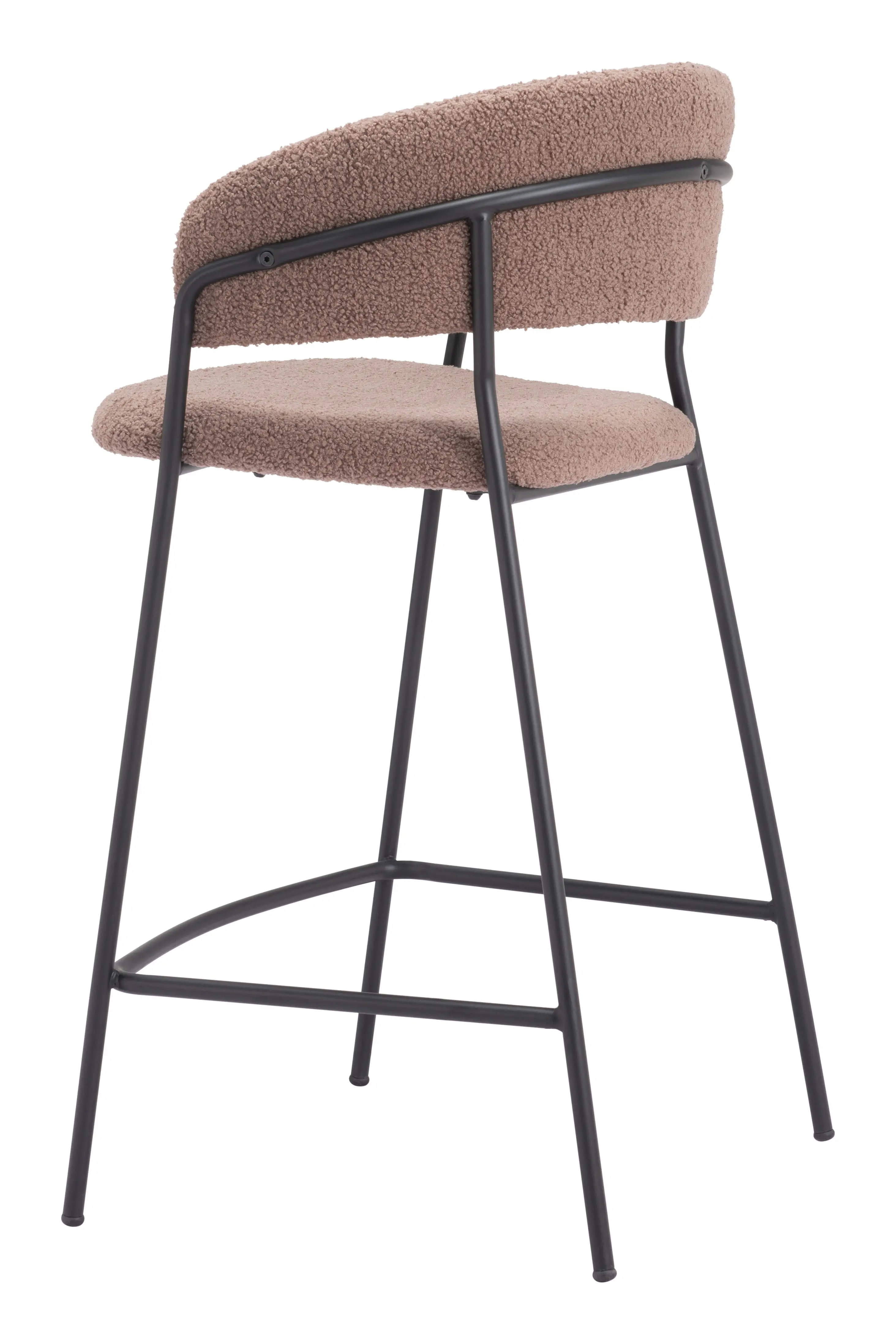 Poggio Light Brown Shearling Counter Stool, Set of 2-6