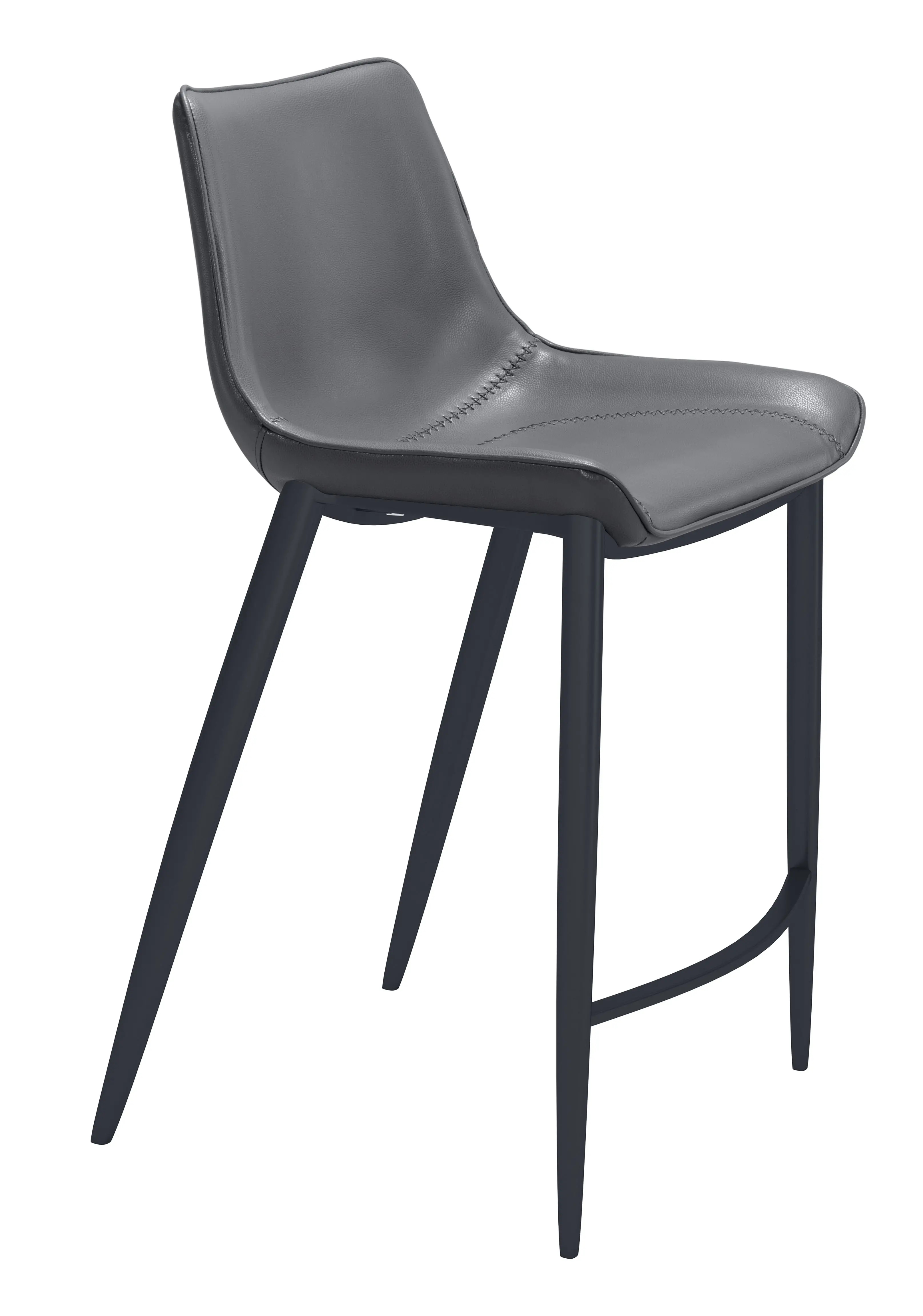 Vada Dark Gray Faux Leather Counter Stool, Set of 2-1