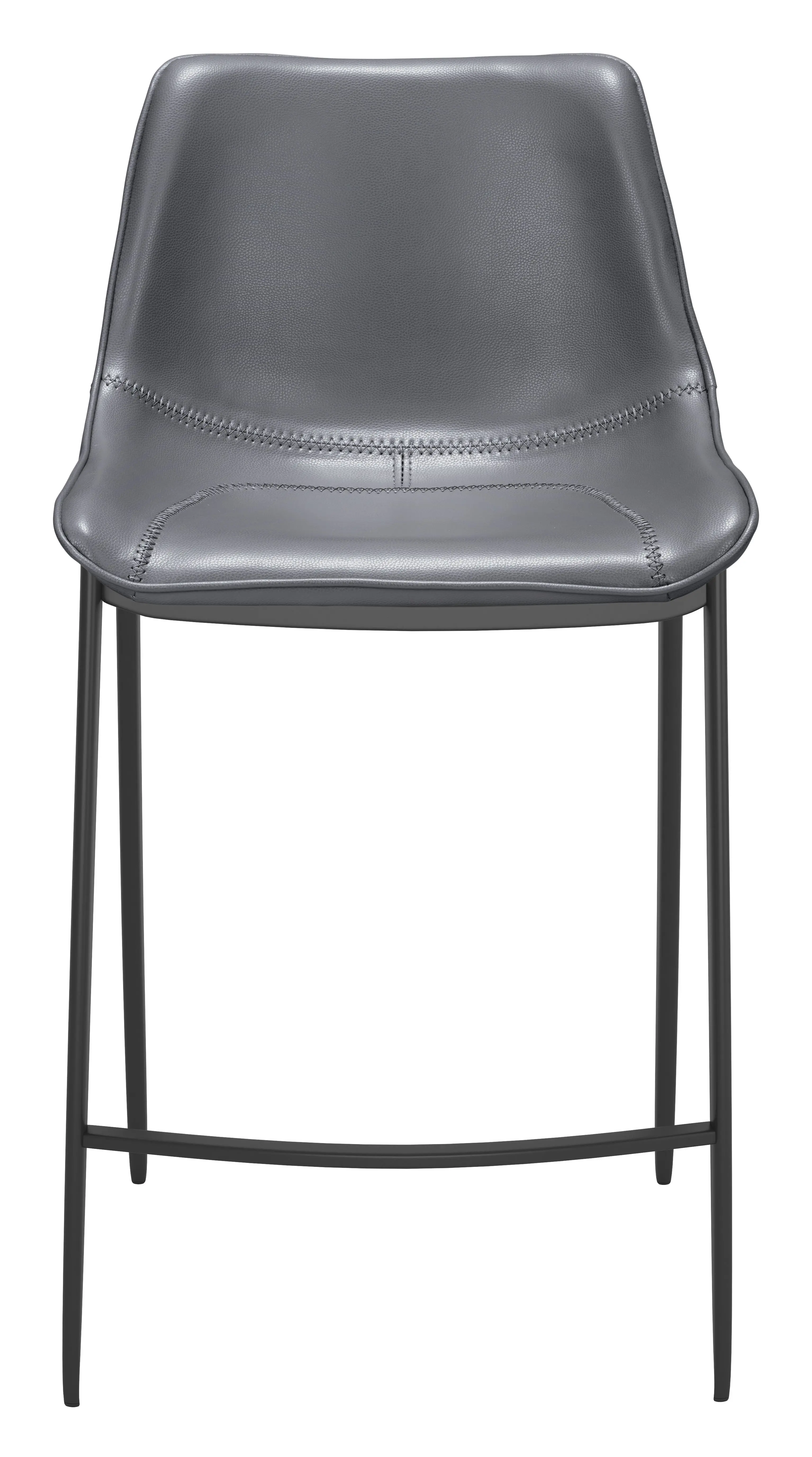 Vada Dark Gray Faux Leather Counter Stool, Set of 2-4