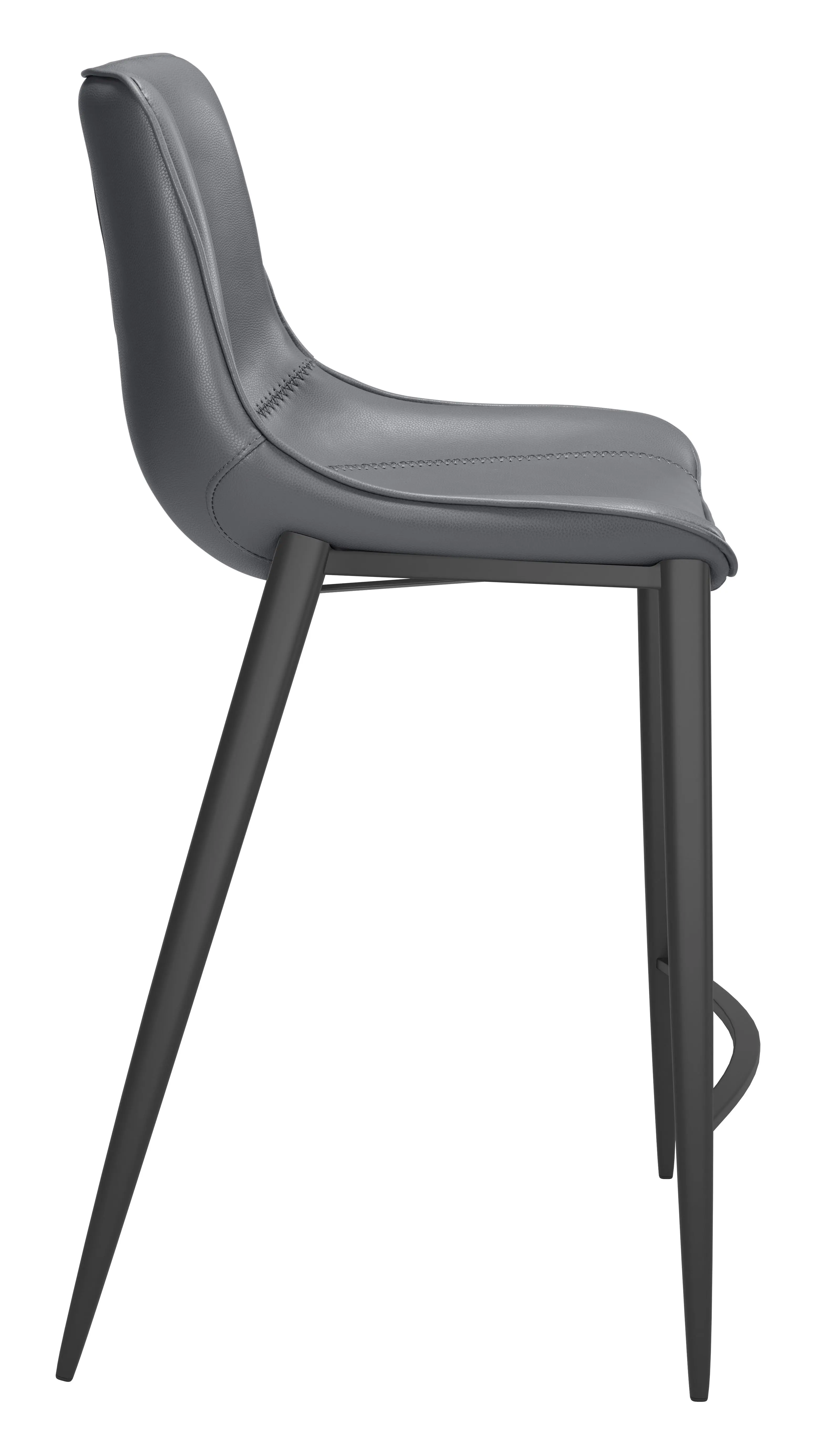 Vada Dark Gray Faux Leather Counter Stool, Set of 2-5