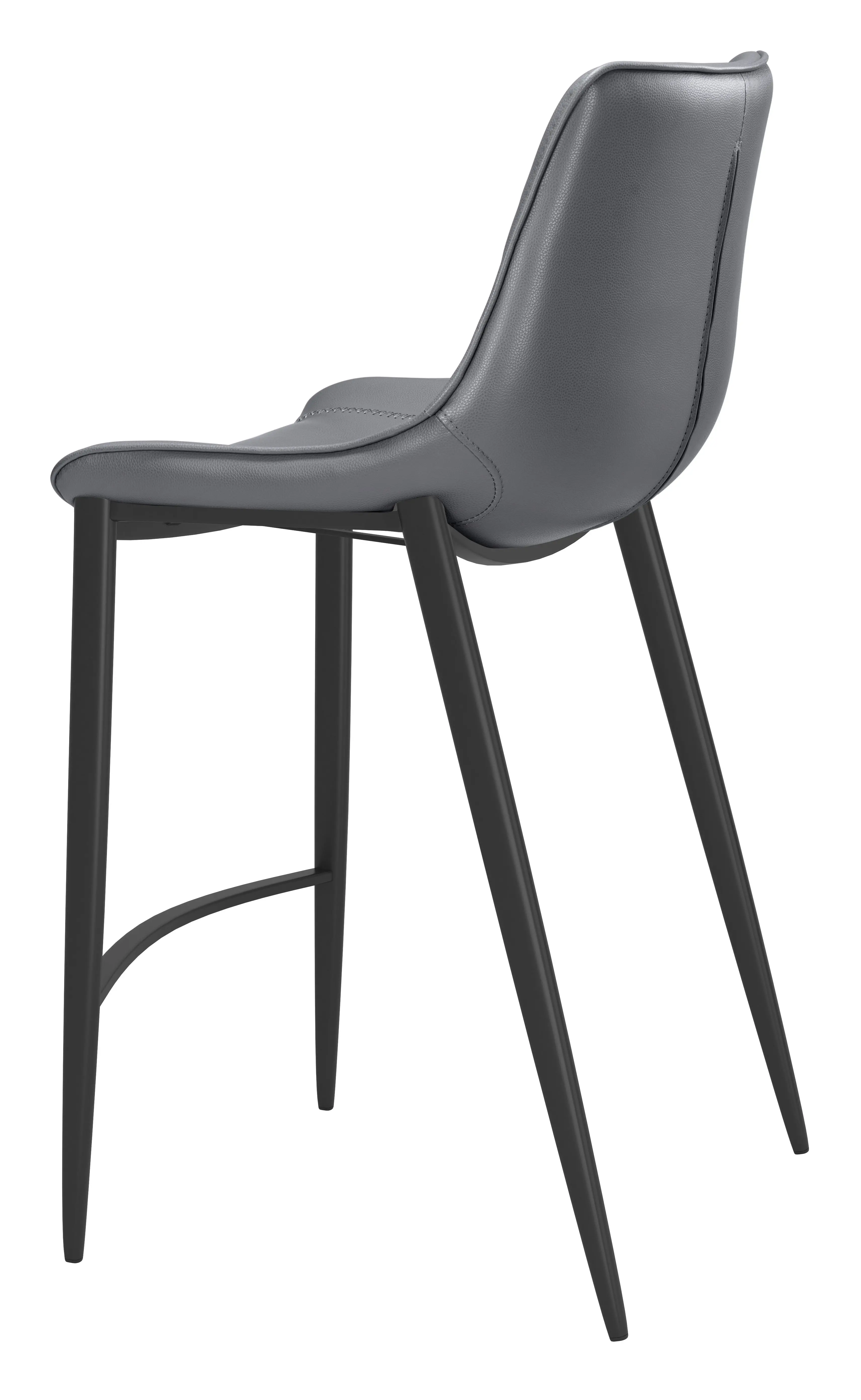 Vada Dark Gray Faux Leather Counter Stool, Set of 2-6