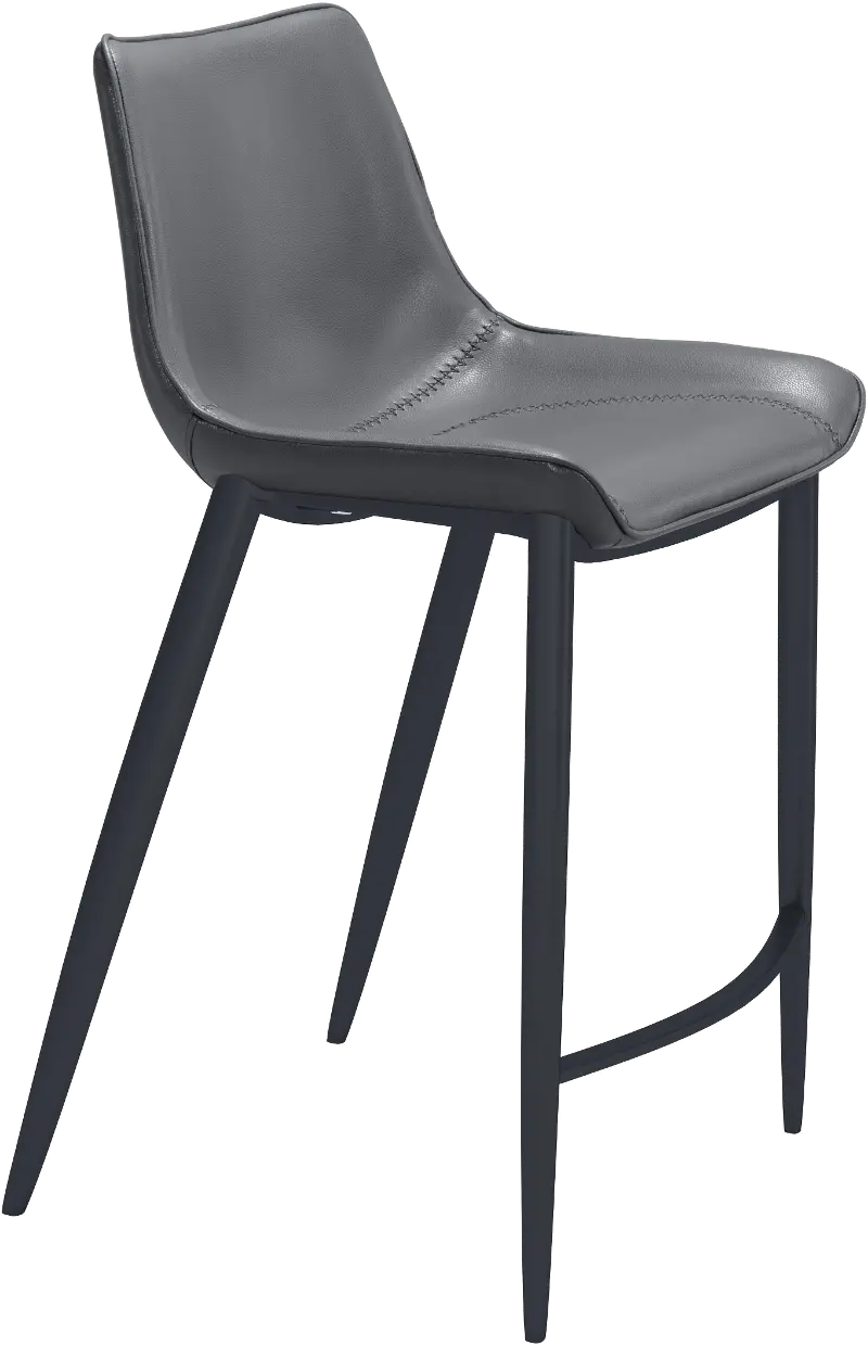 Vada Dark Gray Faux Leather Counter Stool