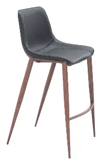 Vada Black Faux Leather Barstool, Set of 2