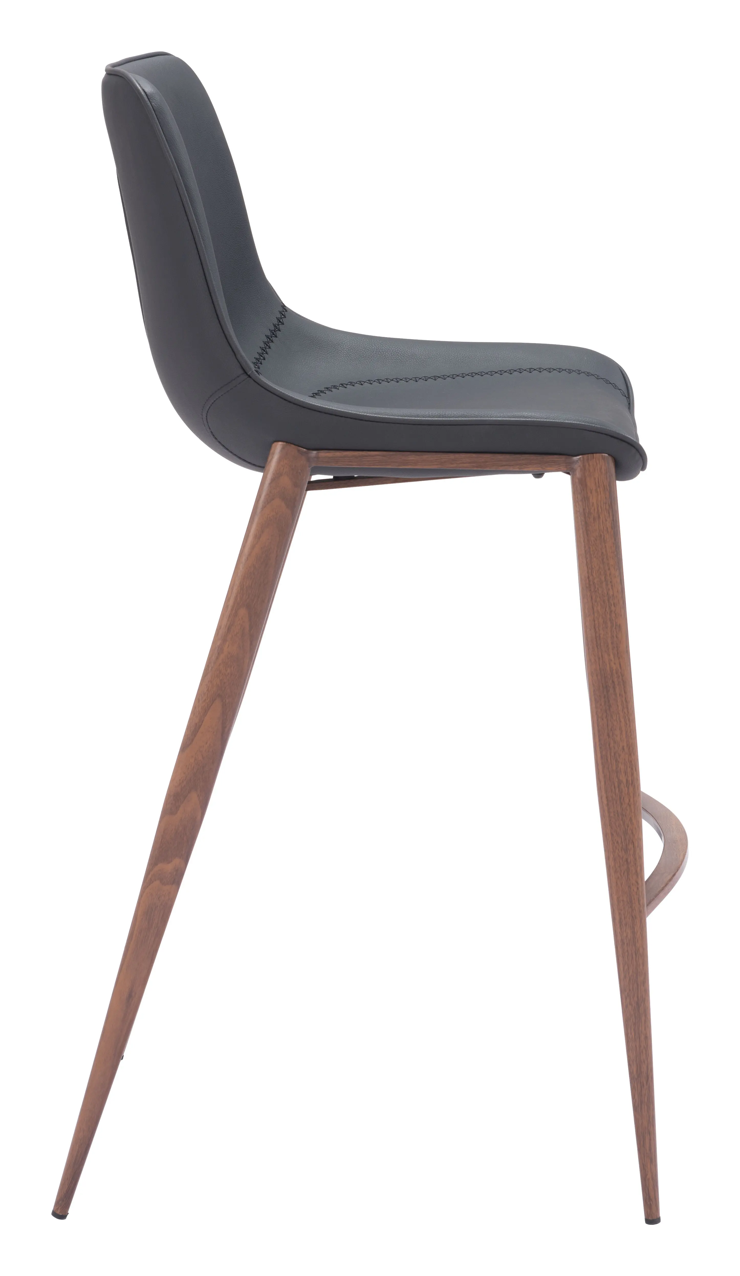Vada Black Faux Leather Barstool, Set of 2-5