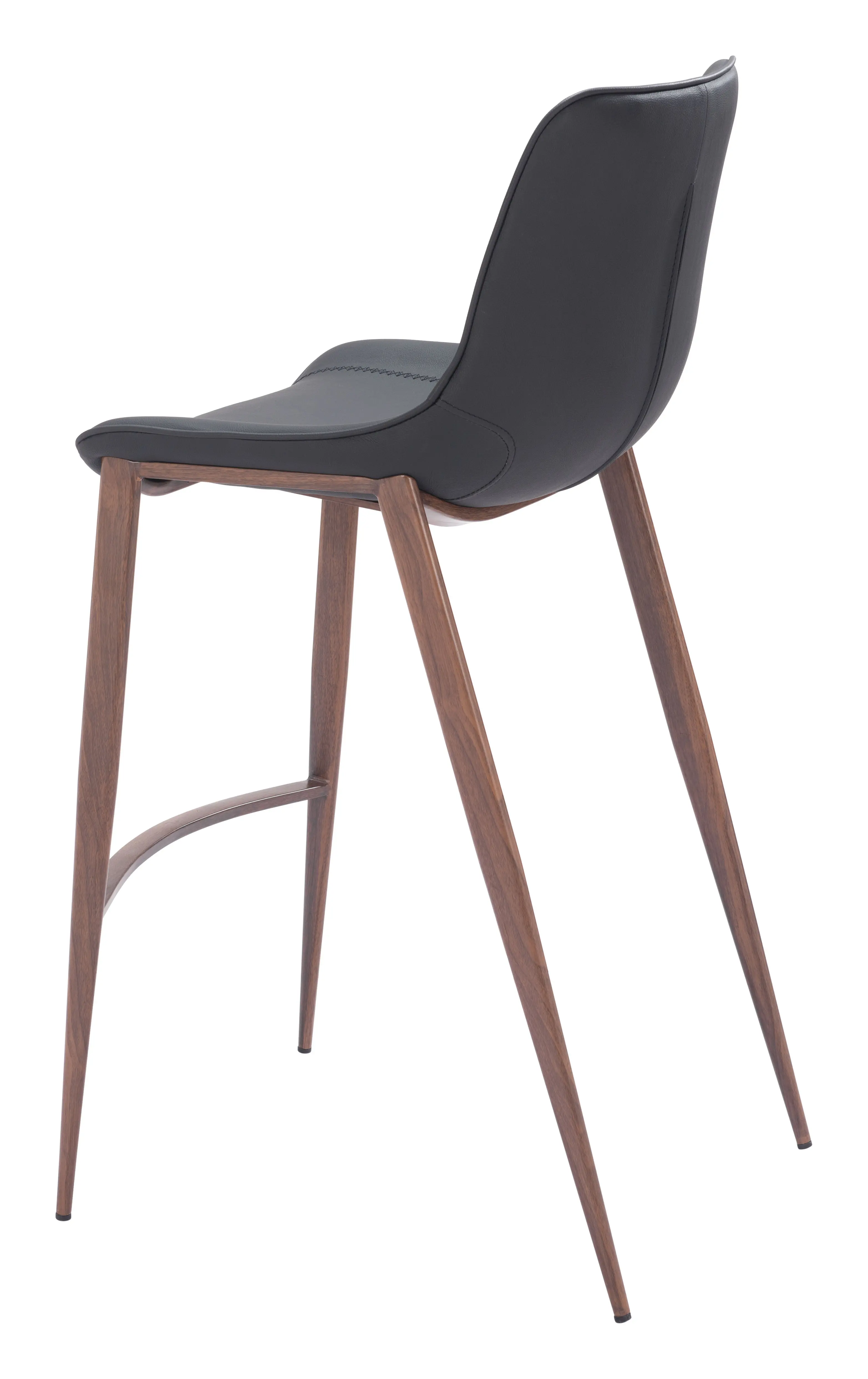 Vada Black Faux Leather Barstool, Set of 2-6
