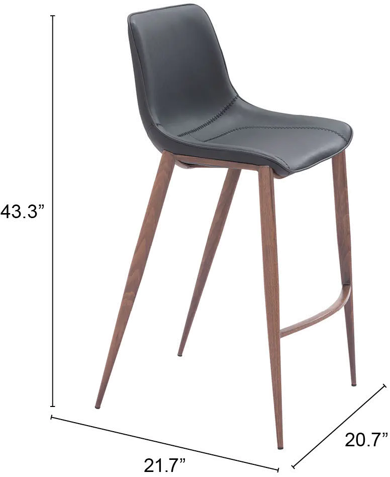 Vada Black Faux Leather Barstool-3
