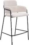 Pellestrina Cream Shearling Counter Stool, Set of 2