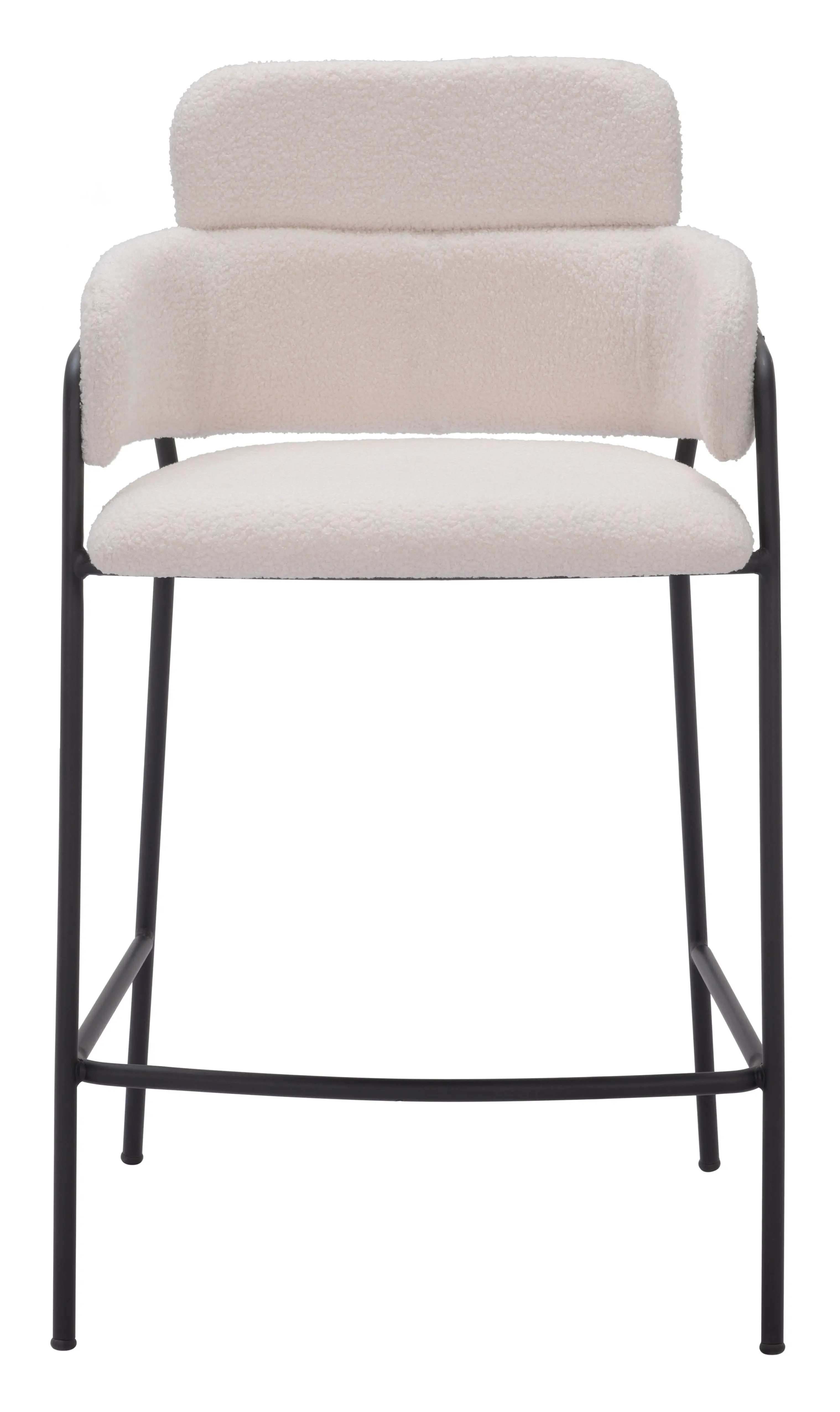 Pellestrina Cream Shearling Counter Stool, Set of 2-4