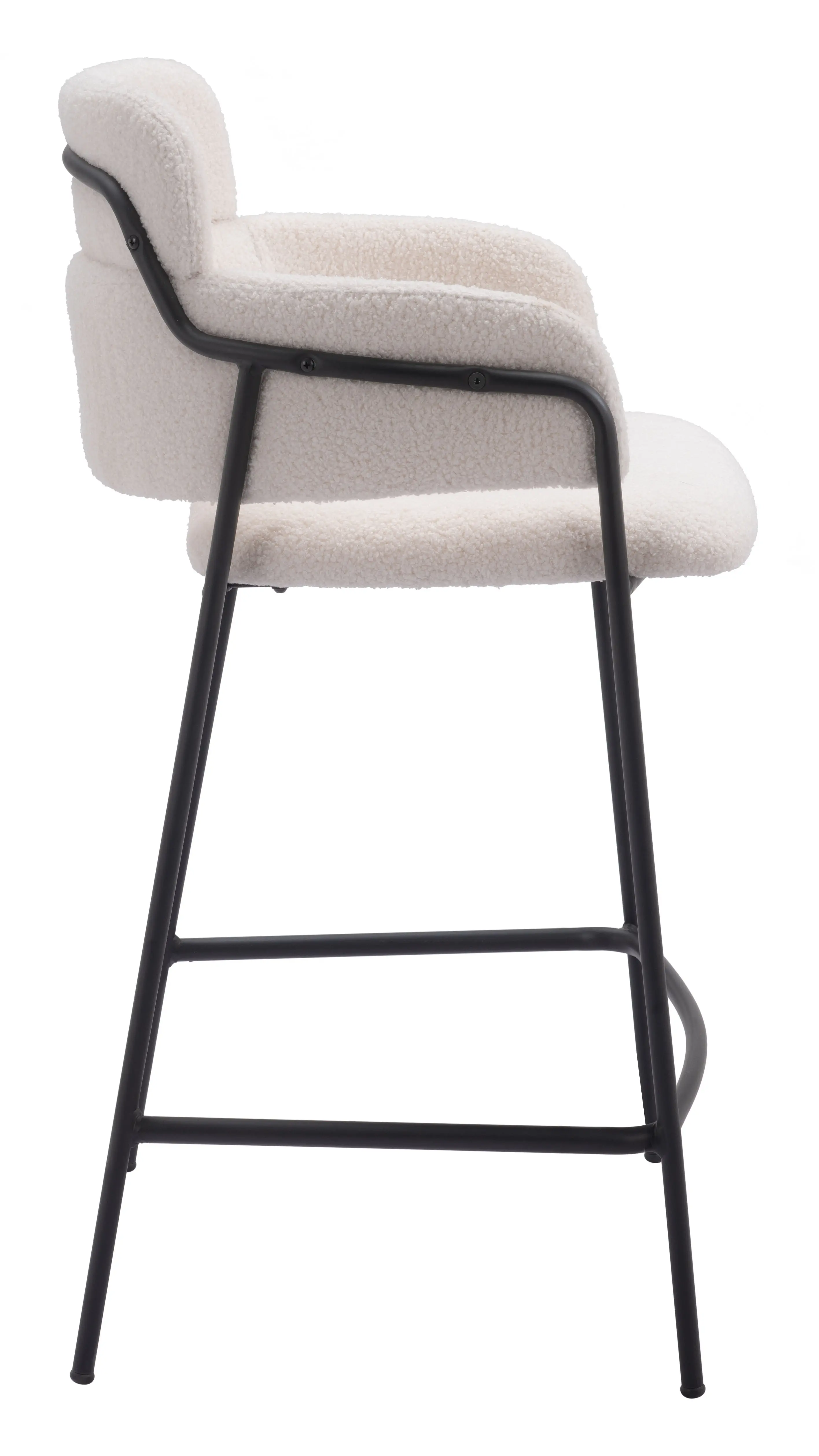 Pellestrina Cream Shearling Counter Stool, Set of 2-5