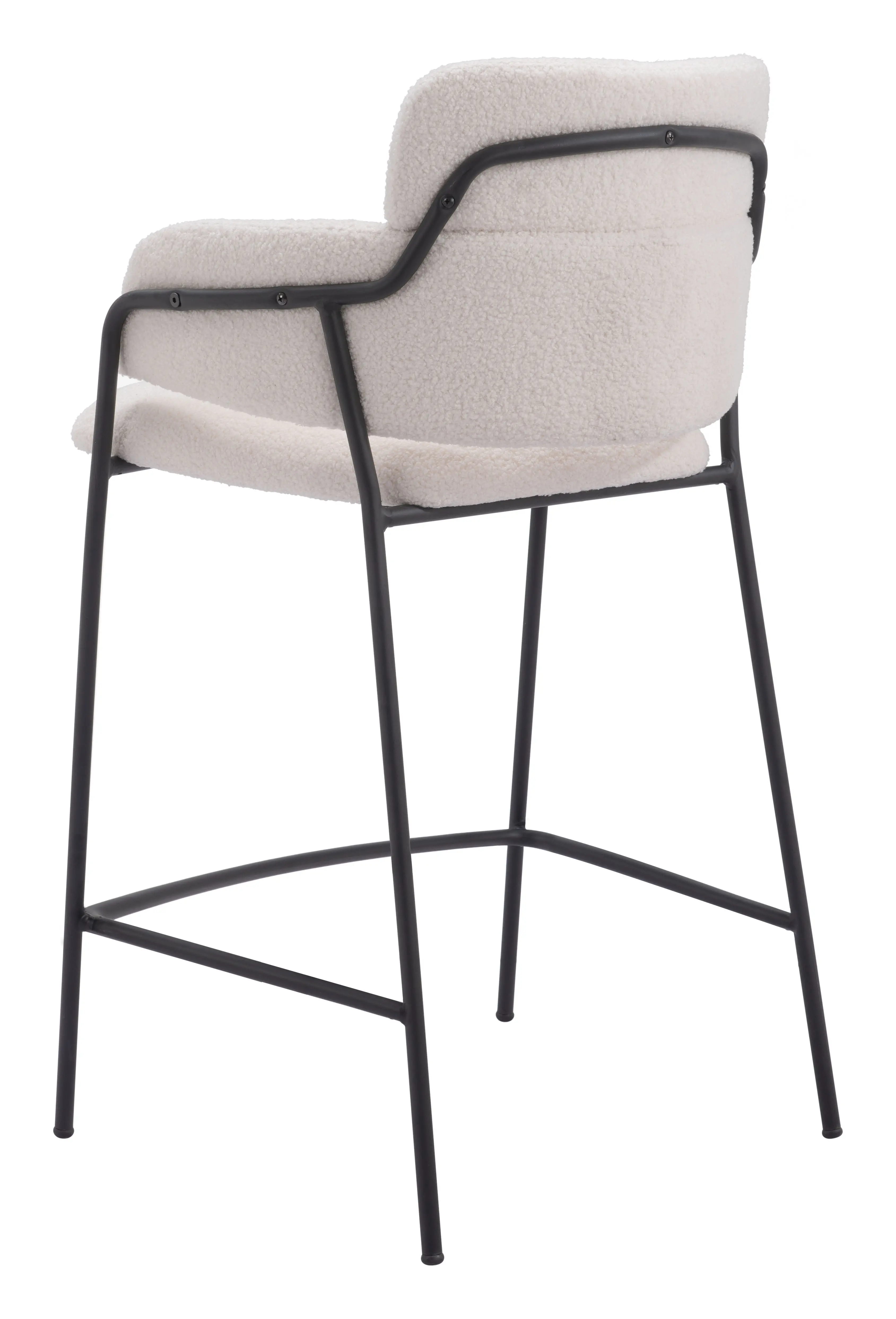 Pellestrina Cream Shearling Counter Stool, Set of 2-6