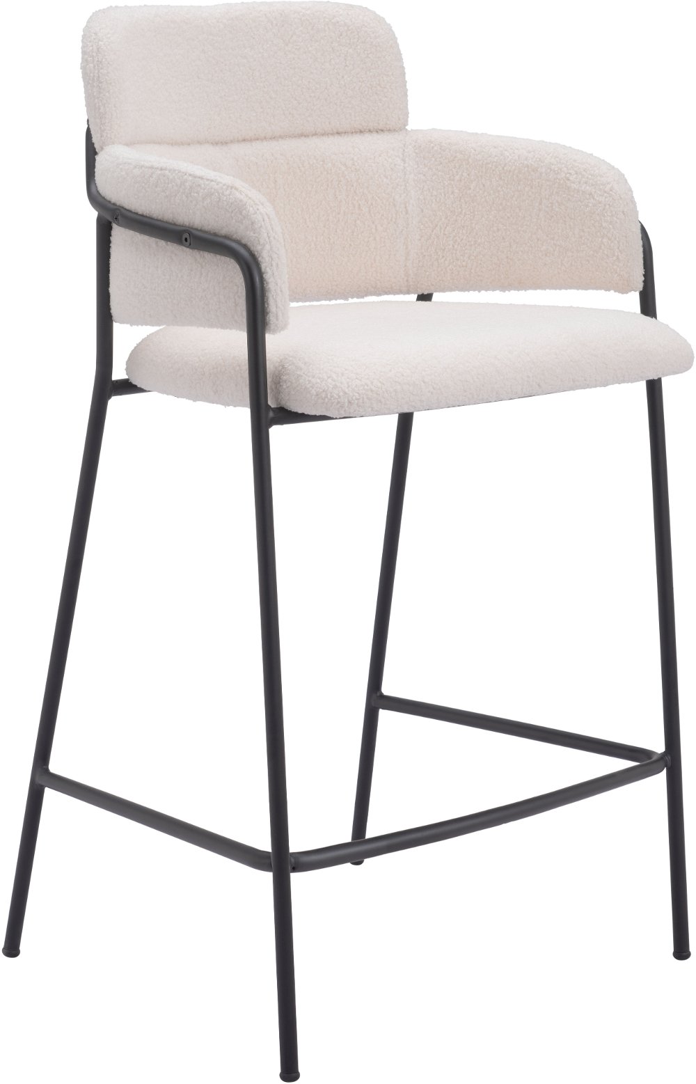 Pellestrina Cream Shearling Counter Stool