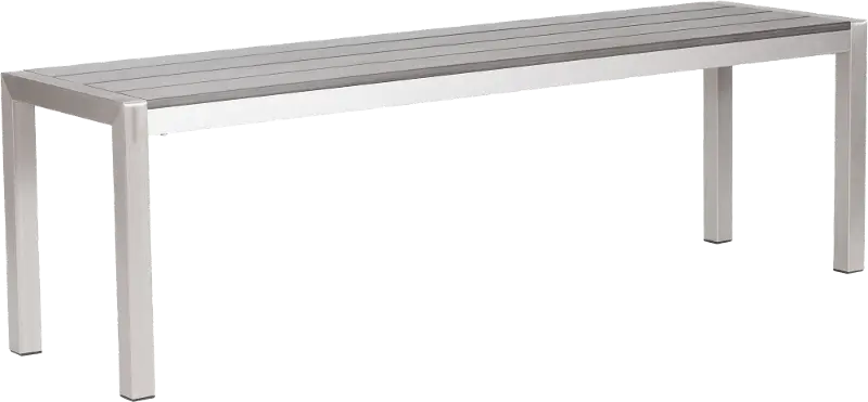 Marche Gray and Silver Outdoor Bench