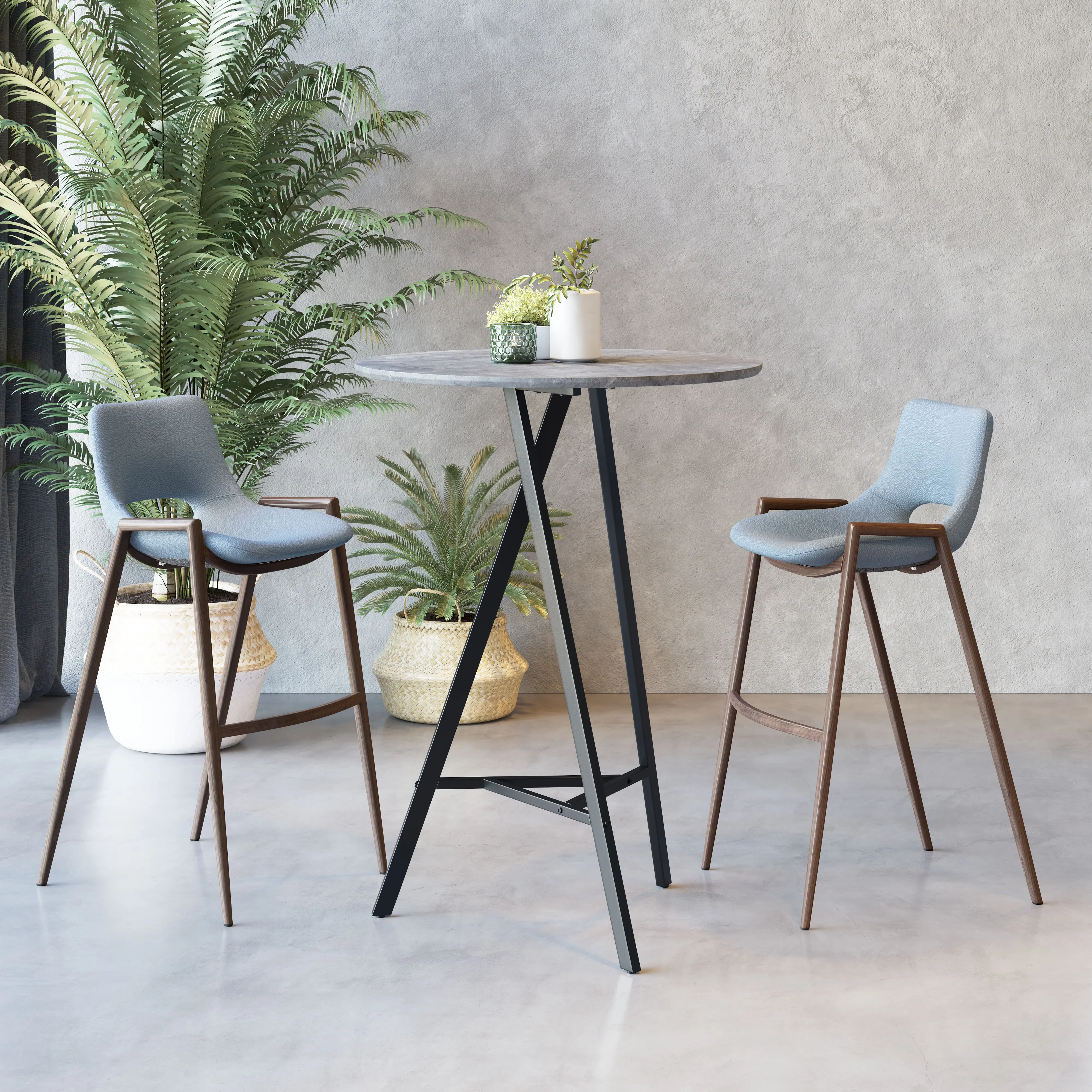 Basilicata Gray Round Bar Table-2