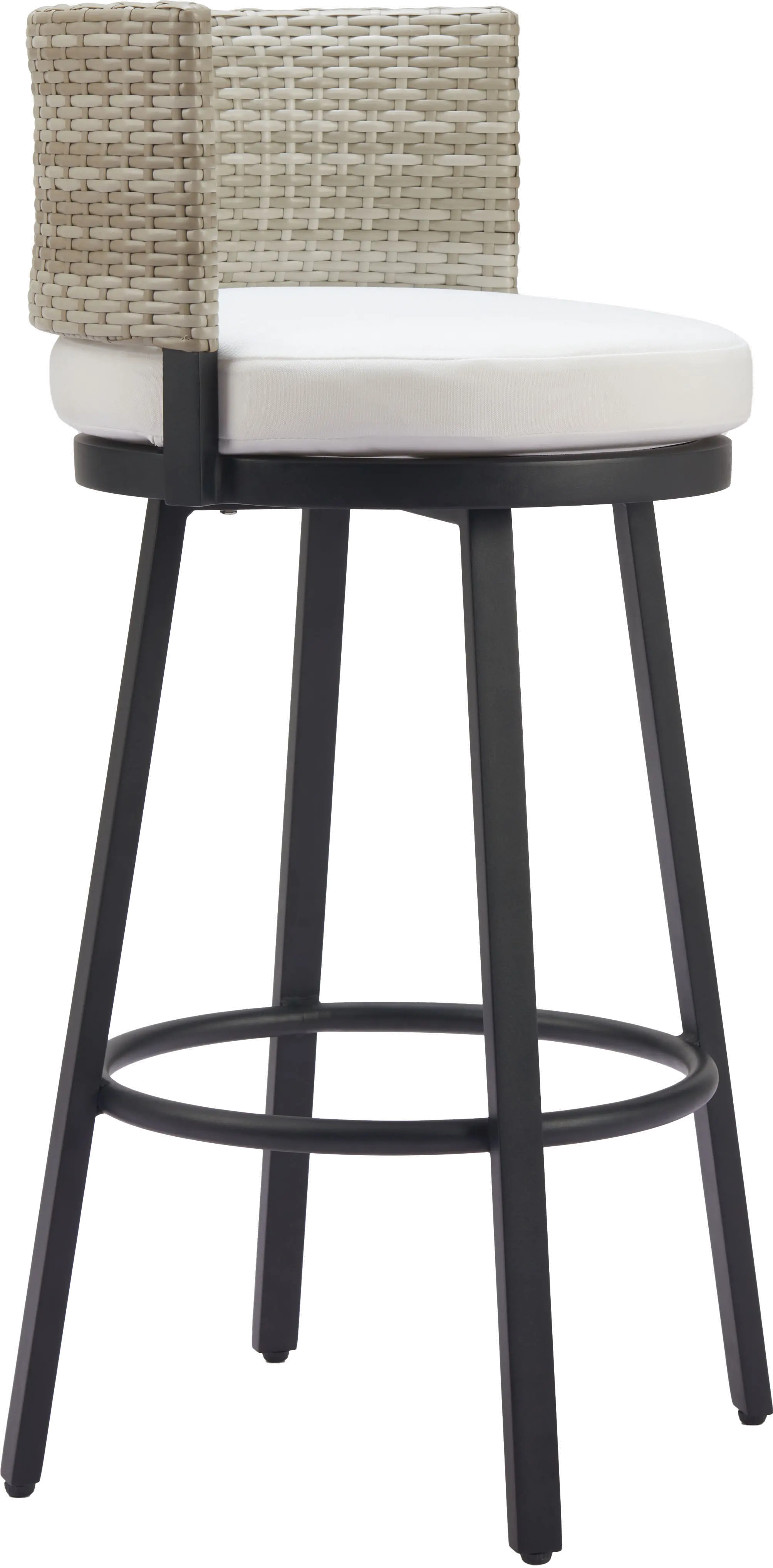 Paris Wave White Outdoor Barstool-1