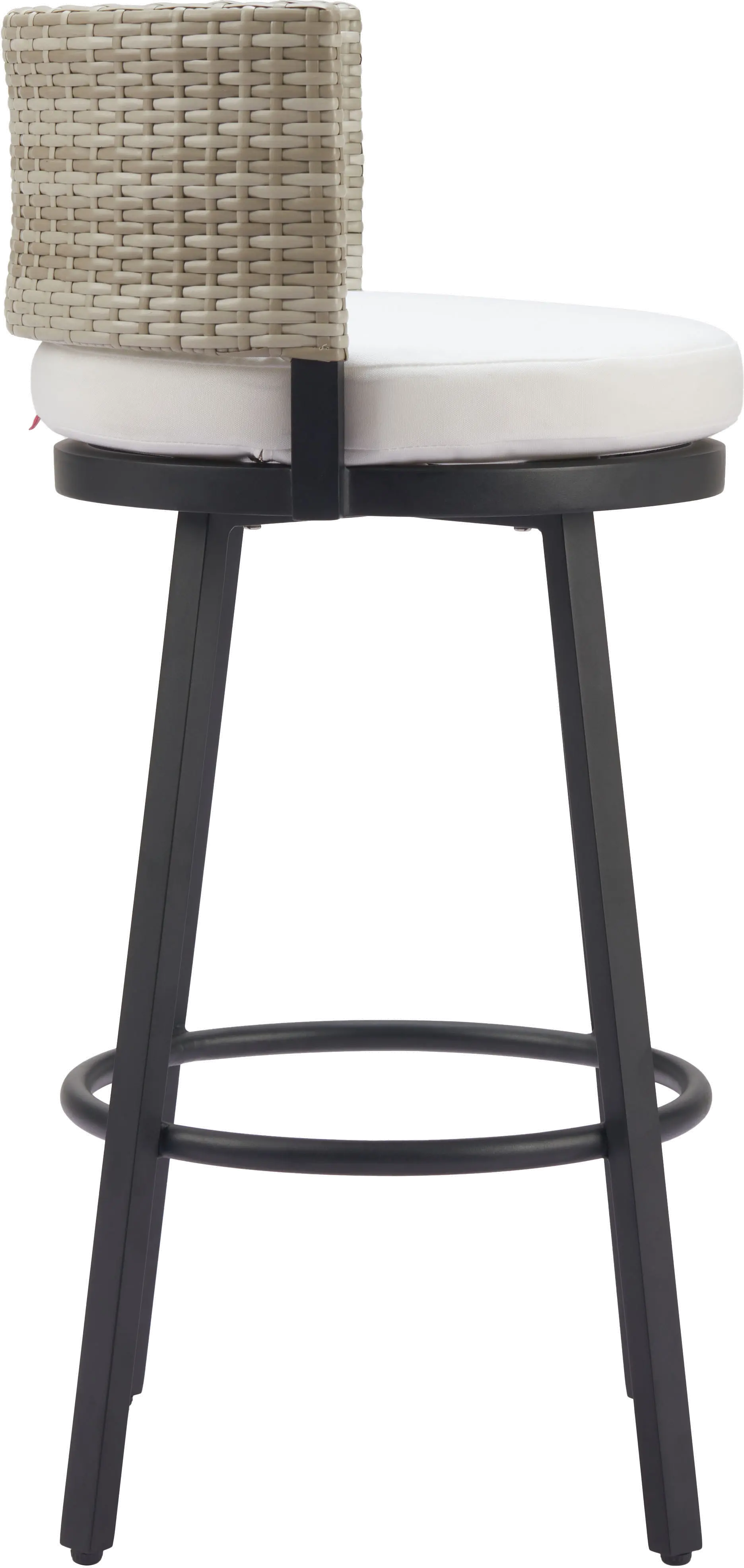 Paris Wave White Outdoor Barstool-5