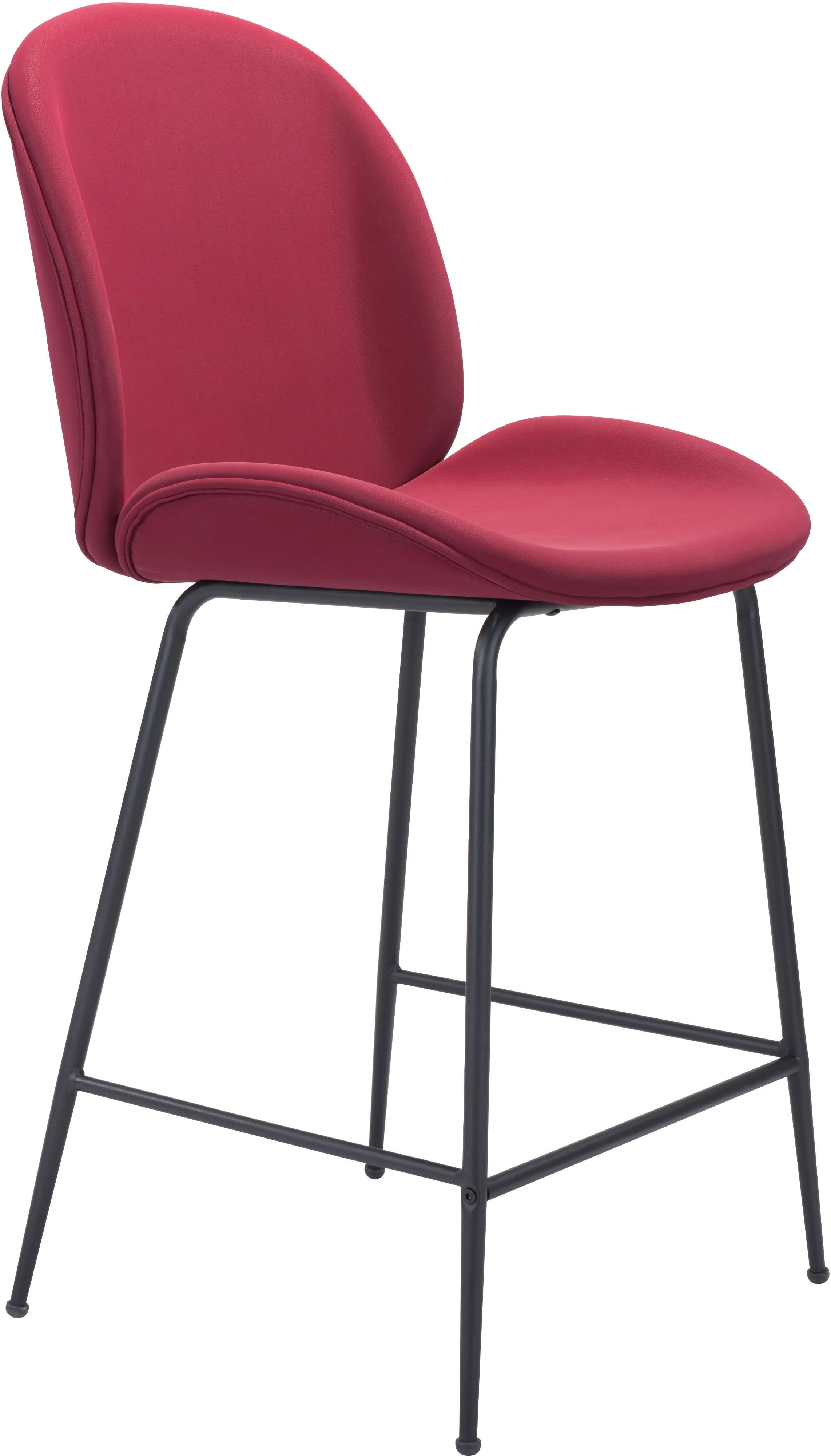 Toulouse Red Faux Leather Counter Stool-1