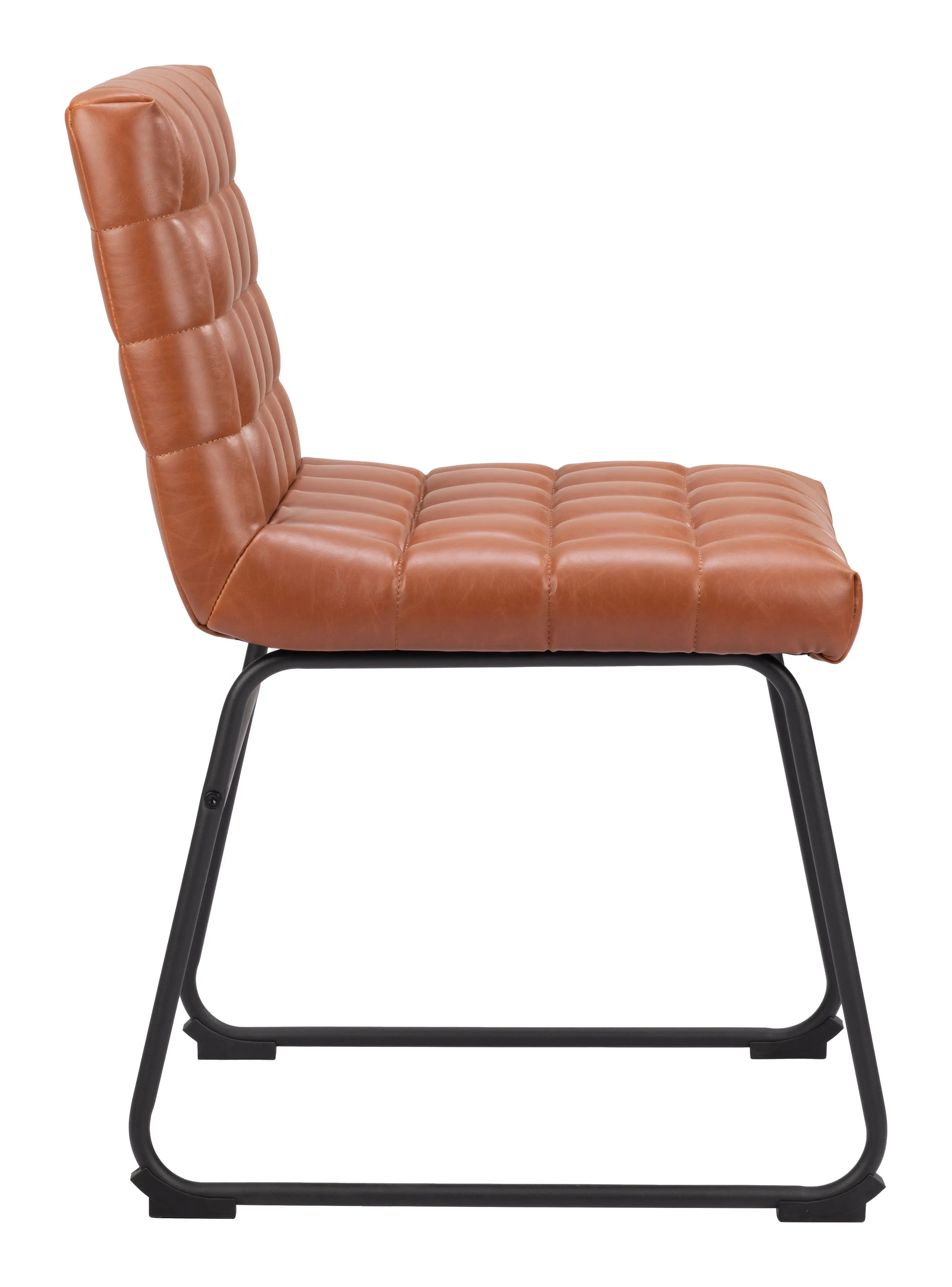 Aubervilliers Brown Faux Leather Dining Chair, Set of 2-5