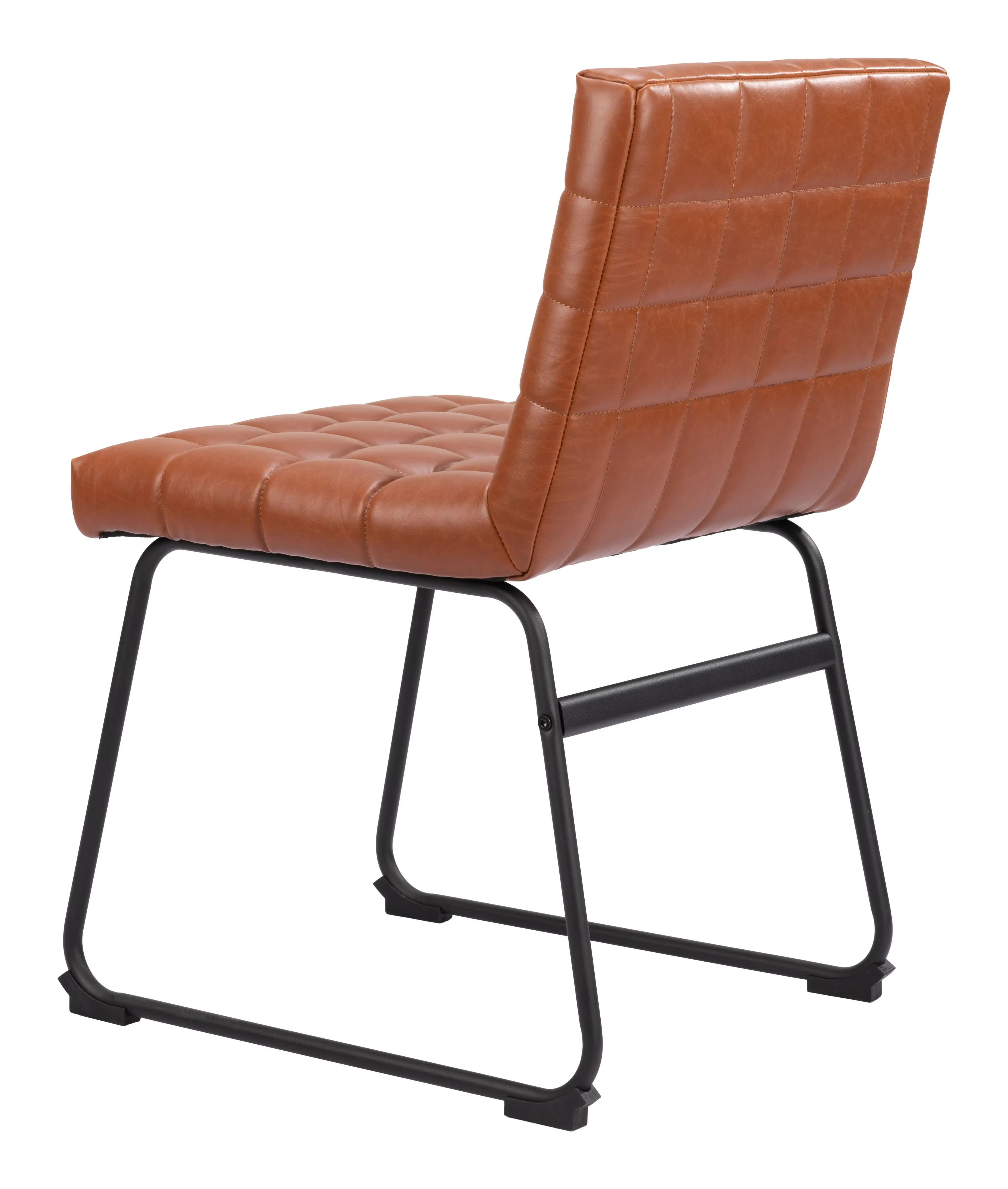 Aubervilliers Brown Faux Leather Dining Chair, Set of 2-6