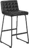 Aubervilliers Black Faux Leather Barstool