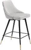 Drancy Gray Velvet Counter Stool