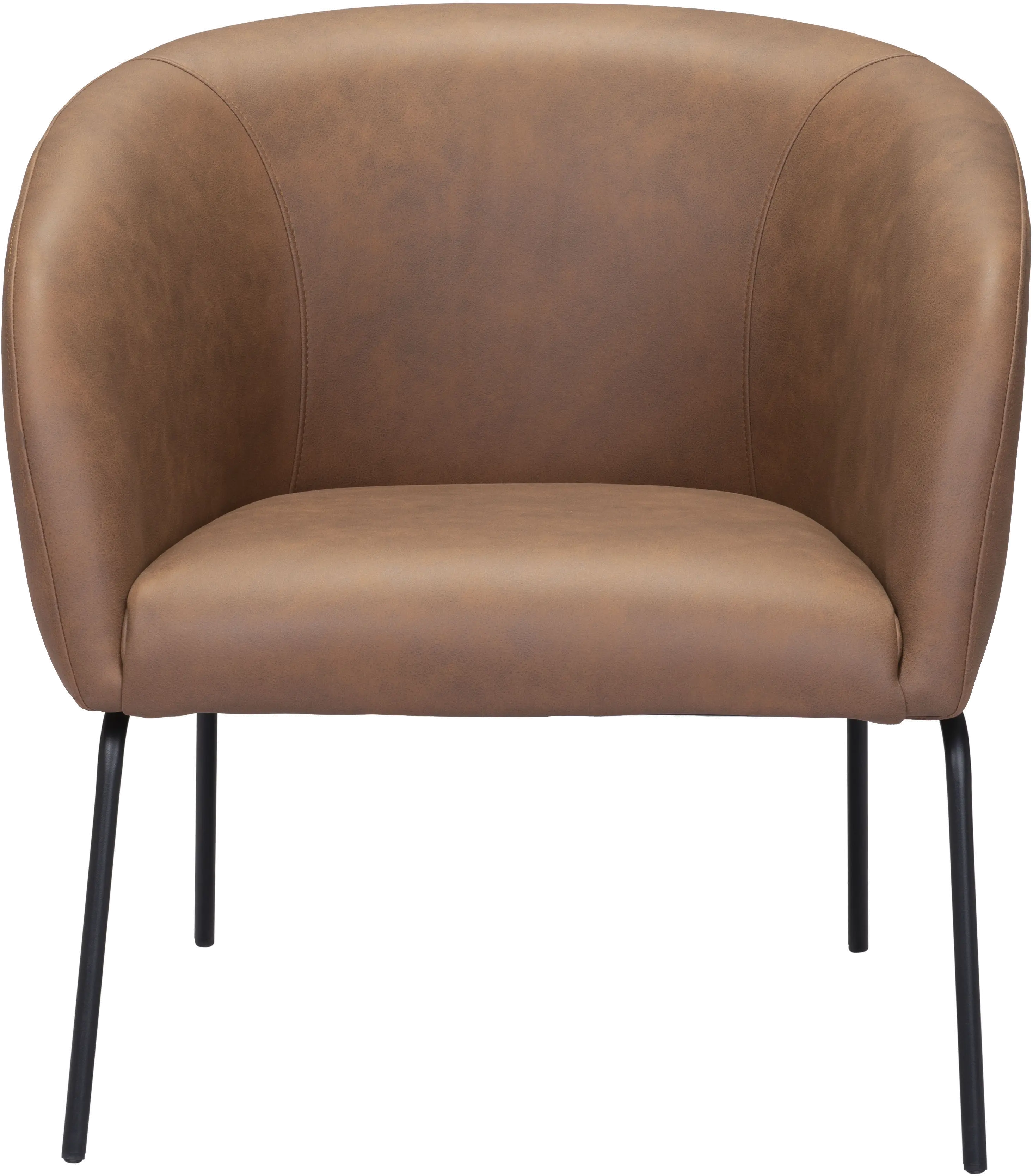 Le Brown Faux Leather Accent Chair-4