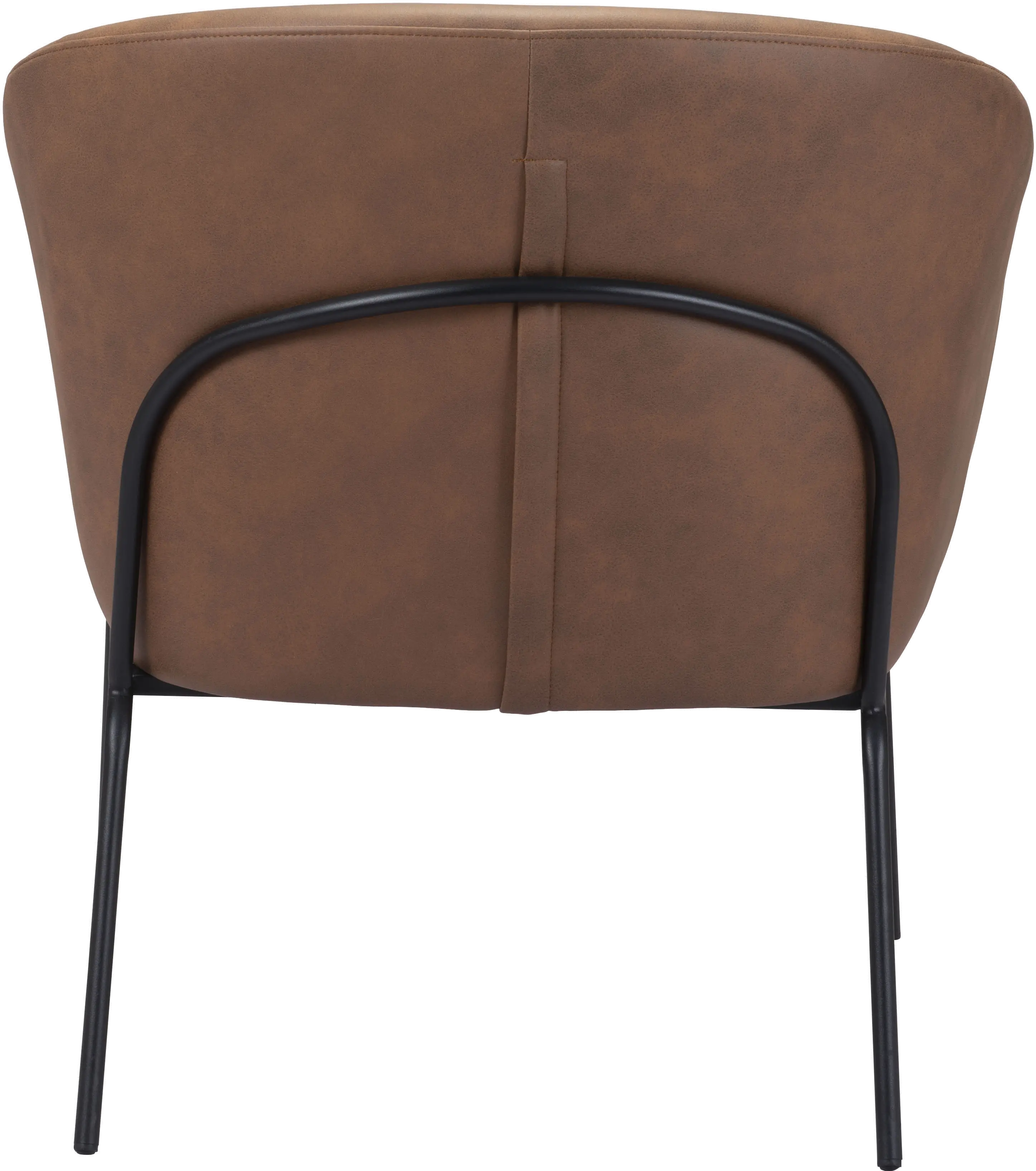 Le Brown Faux Leather Accent Chair-7