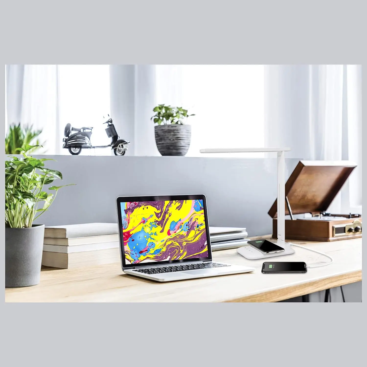 IAQL300W LED Desk Lamp with Wireless Charging-2