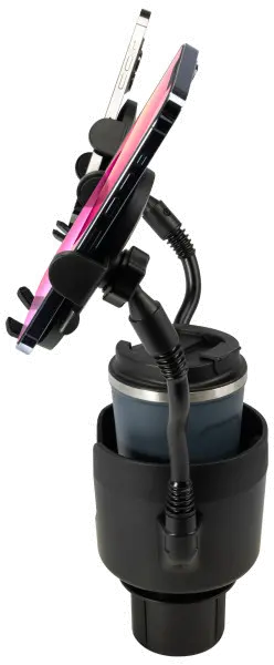 IA063B Hands Free Duo Deluxe Cup Holder with Dual Mobile Phone Holder-2