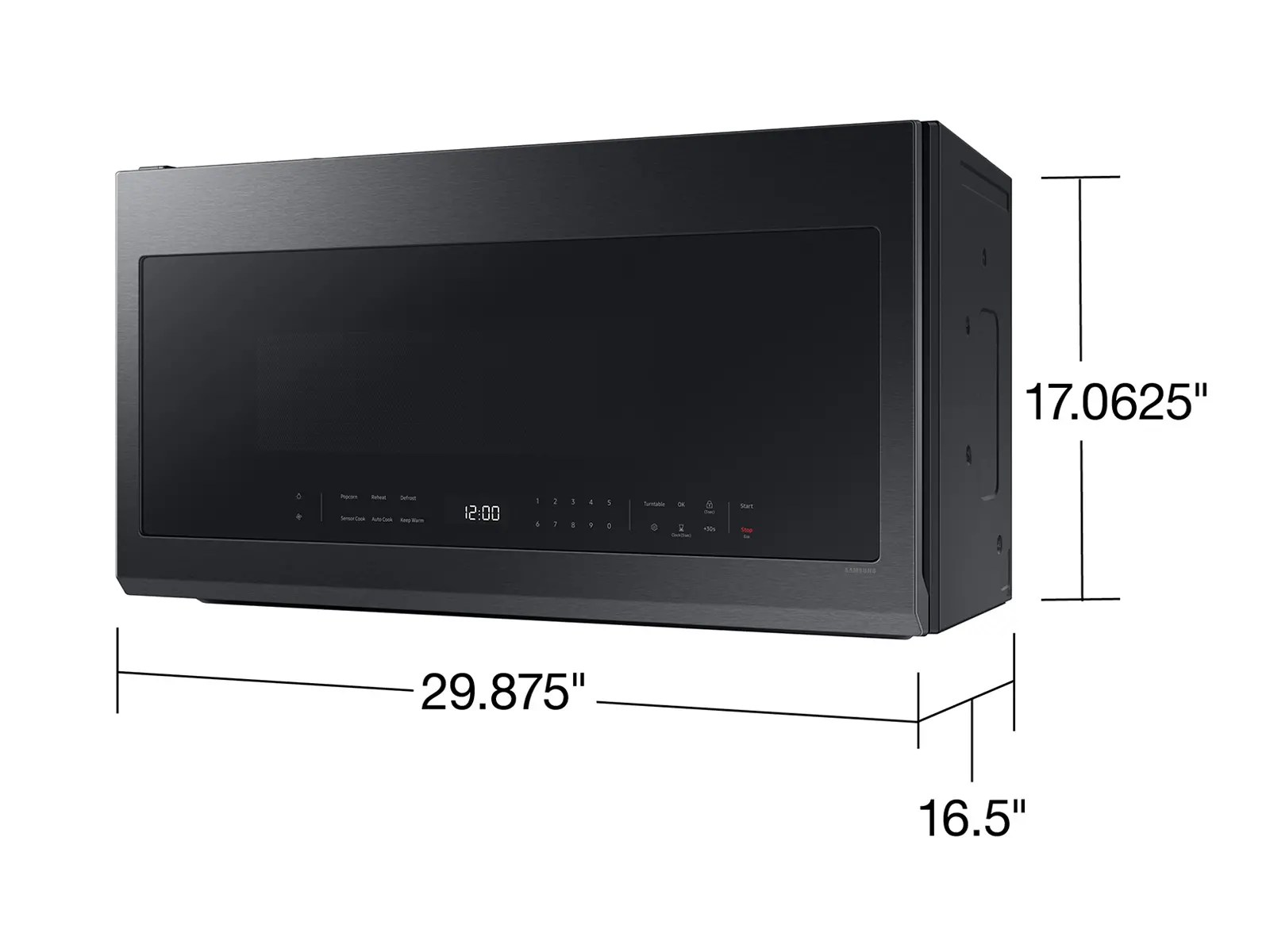 ME21DG6300MT Samsung 2.1 Cu Ft Over The Range Microwave - Matte Black Stainless Steel-3
