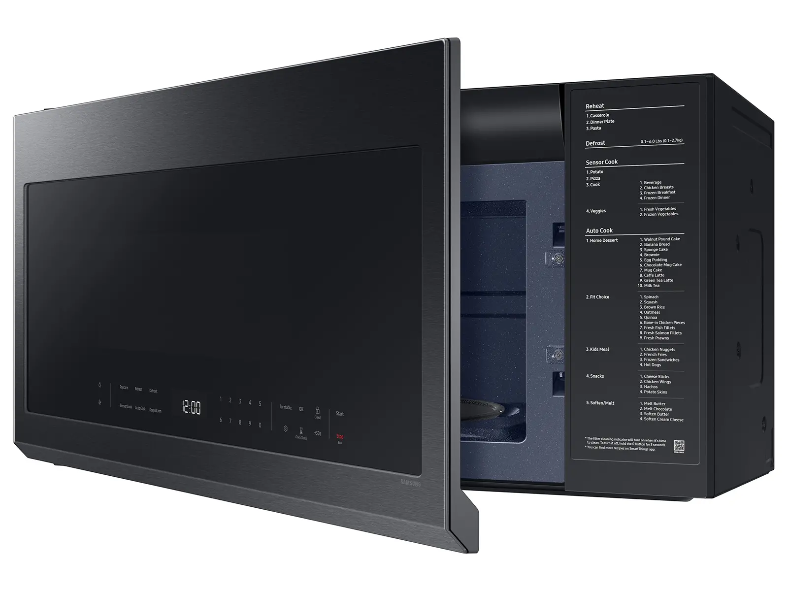 ME21DG6300MT Samsung 2.1 Cu Ft Over The Range Microwave - Matte Black Stainless Steel-6