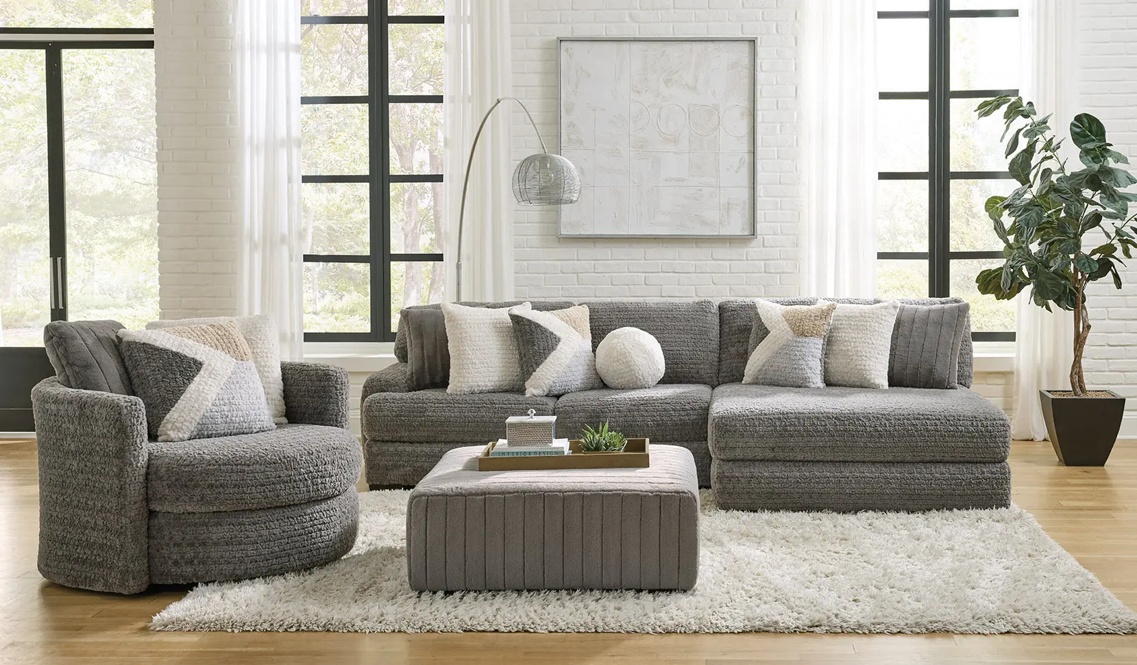 Hendrix Gray Swivel Chair-2