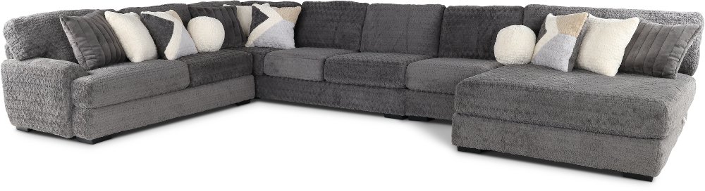 Hendrix Gray 4 Piece Sectional with Double Chaise