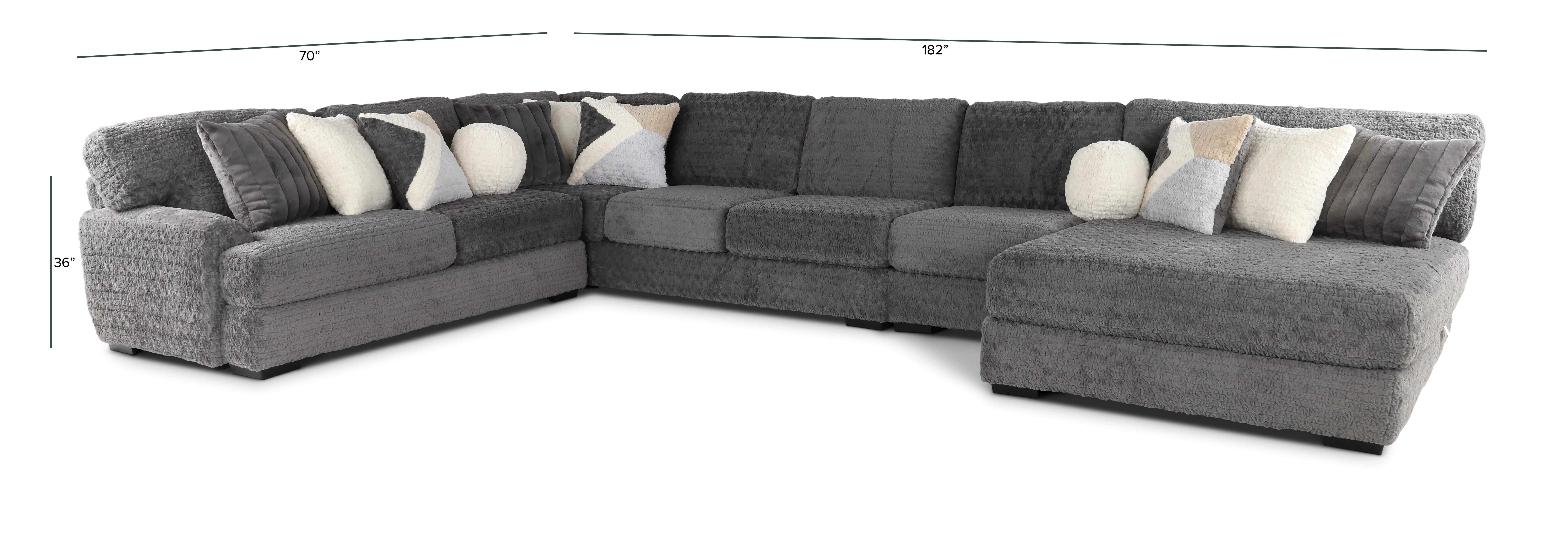 Hendrix Gray 4 Piece Sectional with Double Chaise-3