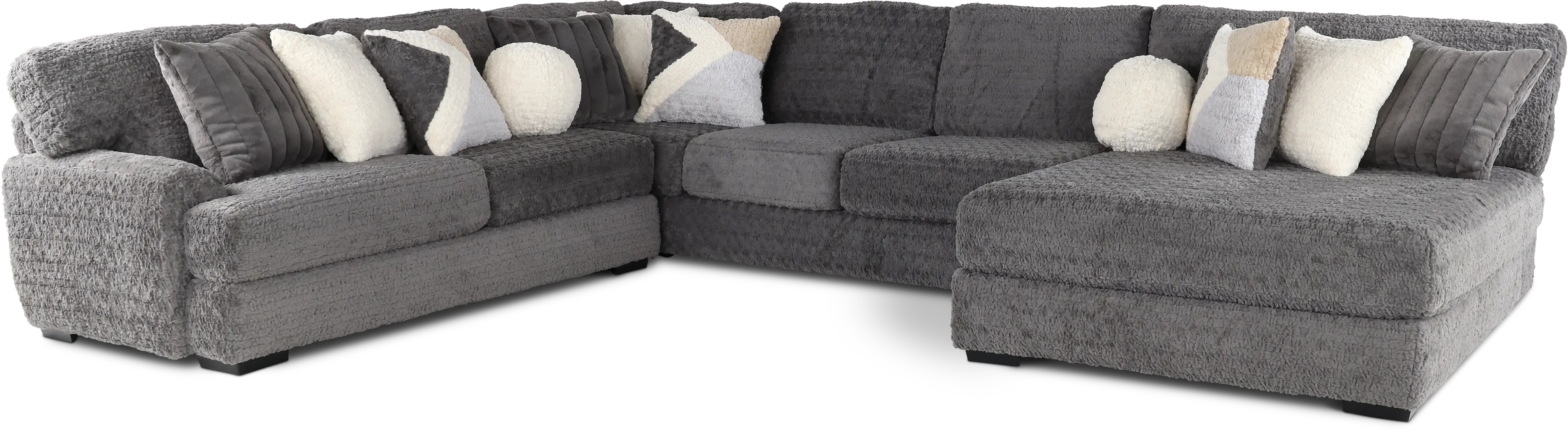 Hendrix Gray 3 Piece Sectional with Double Chaise-1