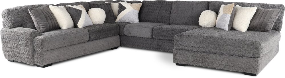 Hendrix Gray 3 Piece Sectional with Double Chaise