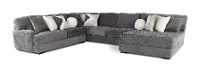 Hendrix Gray 3 Piece Sectional with Double Chaise